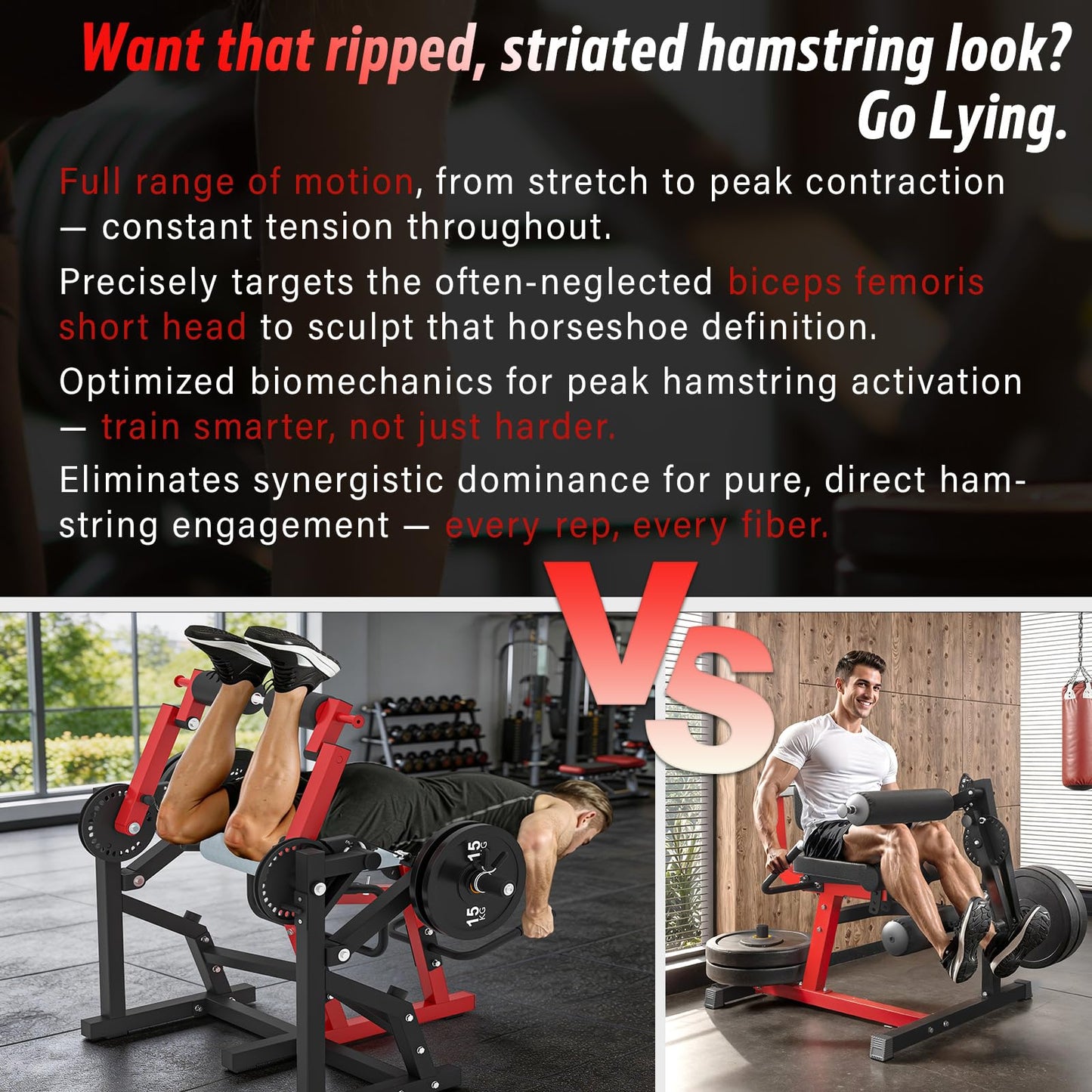 Leg Extension and Curl Machine feat Unilateral & Bilateral, Convertible Seated Leg Extension and Lying Leg Curl Bench for Home Gym, Quad and Hamstring Lower Body Leg Workout Equipment