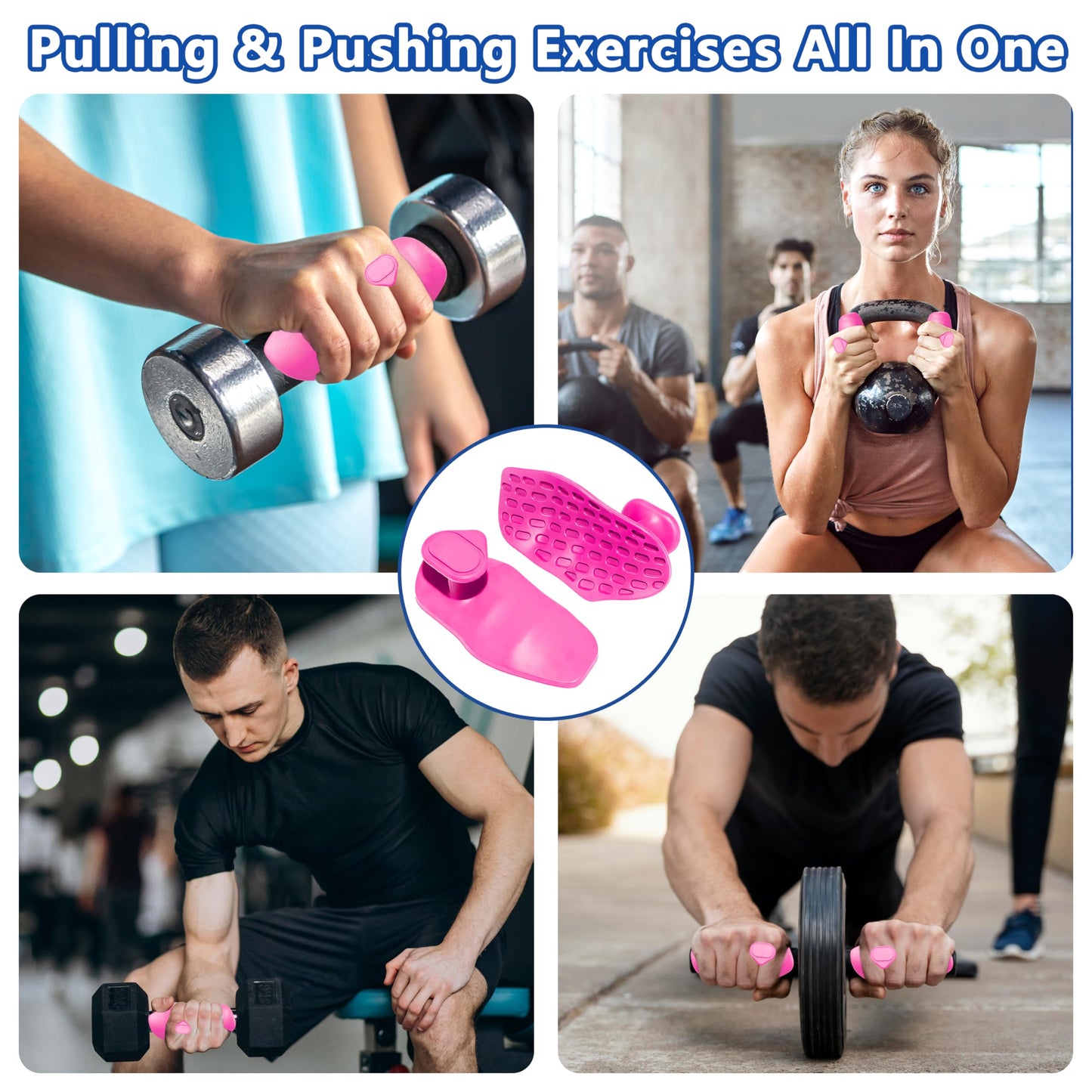 Epritliber Silicone Gym Grips for Weight Lifting,Workout Gloves for Men Alternative,Anti Slip Gym Workout Grip for Women,Rubber Gym Hand Grips-Weightlifting Grips Pad for Ryptfit,Training