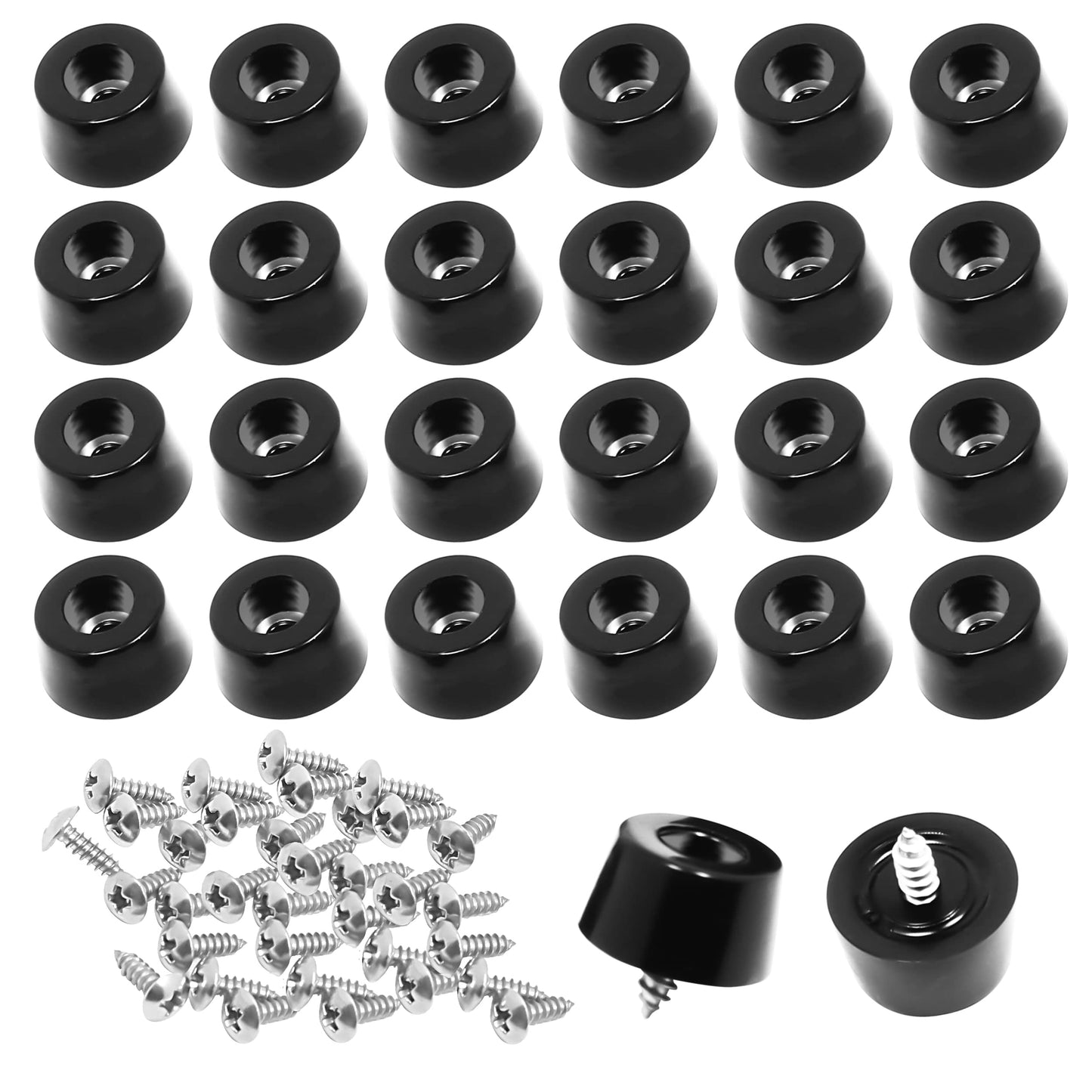 Woodkay 60 PCS Cutting Board Rubber Feet 0.59’’ x 0.31’’ with 304 Rust Proof Steel Screws & Washers – PVC Non Slip Rubber Bumper Feet - for Kitchen Appliances & Multiple Furniture
