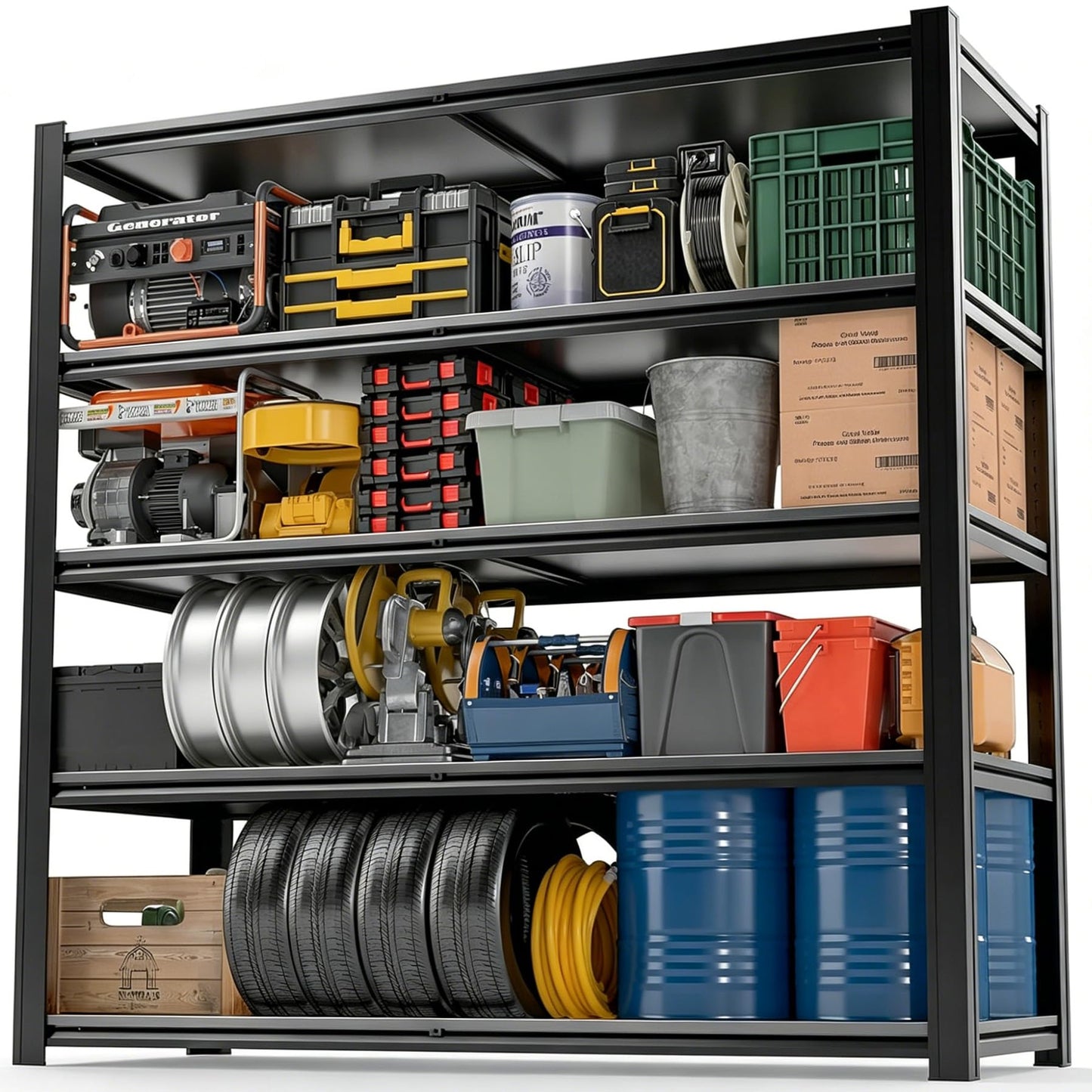 ErgoNova 72''H*48''W*24" D Storage Shelves Heavy Duty 3500LBS Adjustable Metal Garage Shelving Unit Rack Metal Storage Shelf Heavy Duty Shelf for Garage, Basement, Pantry, Corporate Purchase
