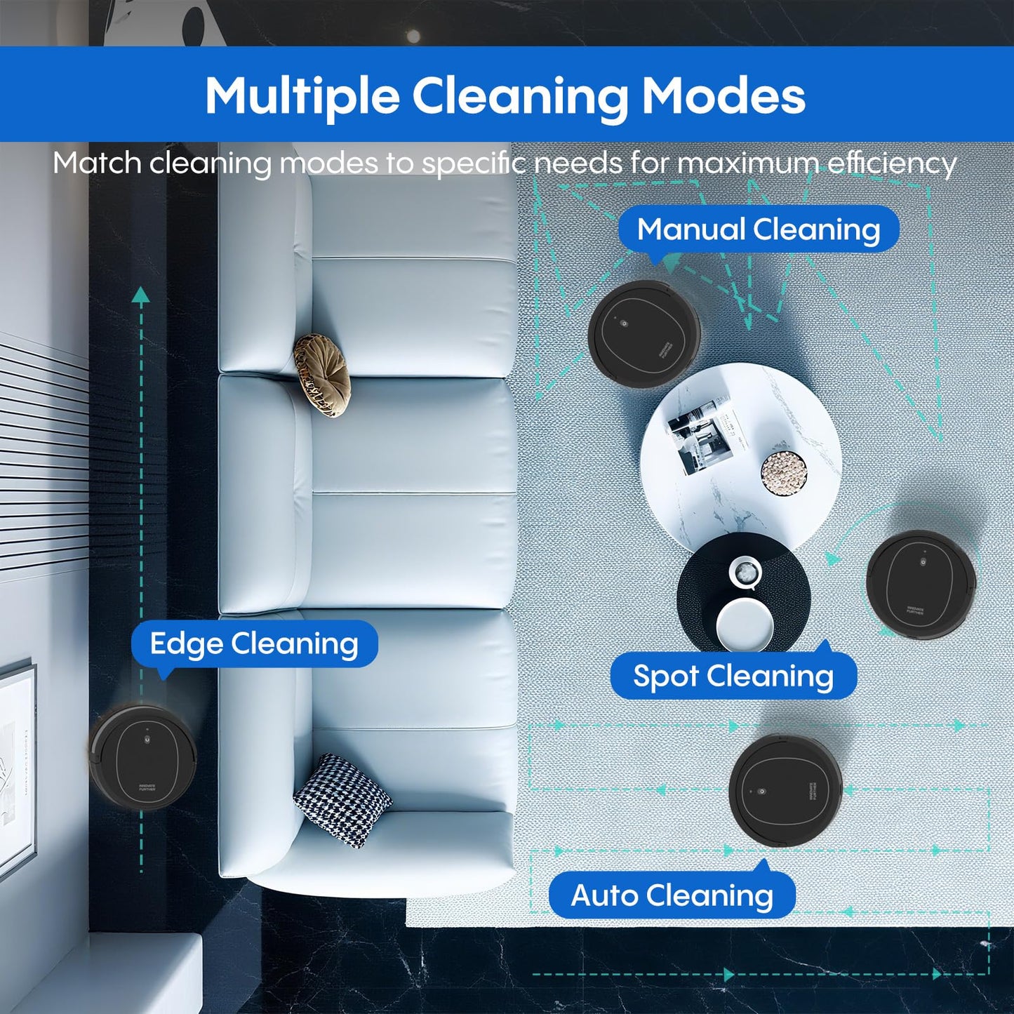 Robot Vacuum and Mop Combo, 3 in 1 Robotic Vacuums Cleaner with 4000Pa Suction, WiFi/App/Alexa, Central Brush & Scheduled & Self-Charging, Slim Vacuum Robot Cleaner for Pet Hair, Hard Floor, Carpet