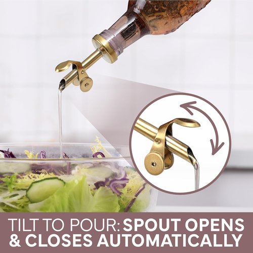 COOK WITH COLOR Glass Olive Oil Bottle Dispenser - 17oz Oil and Vinegar Cruet Set - Floral Pink Carafe for Kitchen