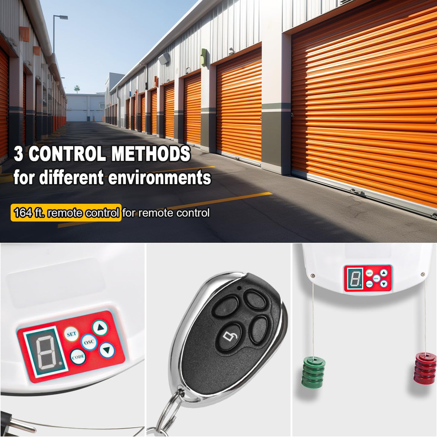 Helivivfy Auto Roller Door Opener, Equipped with Two Remote Control, Allows for Convenient Remote Operation Ideal for Garages Warehouses and Barns It Features a Powerful 800N Motor