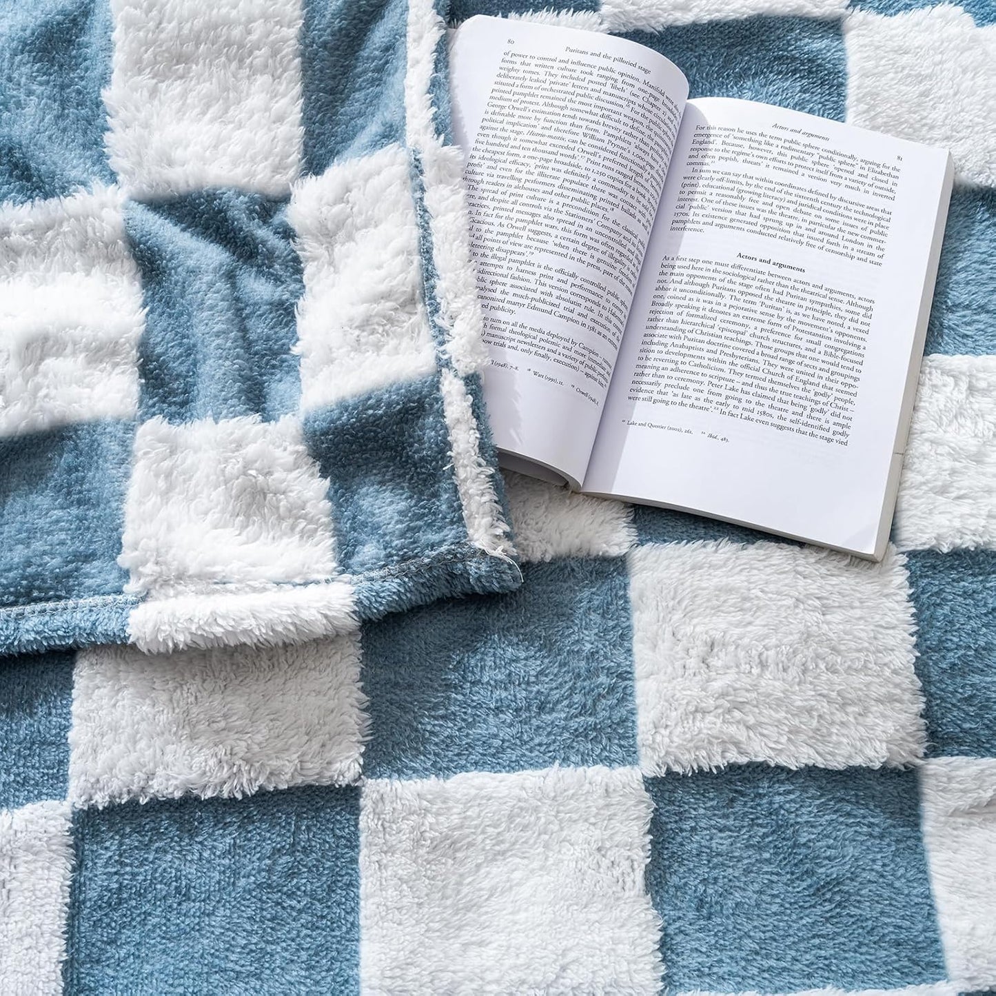 Skiennix Fleece Baby Blanket - 3D Checkerboard Design, Cozy & Warm for Infants | 30x40 Inches, Blue