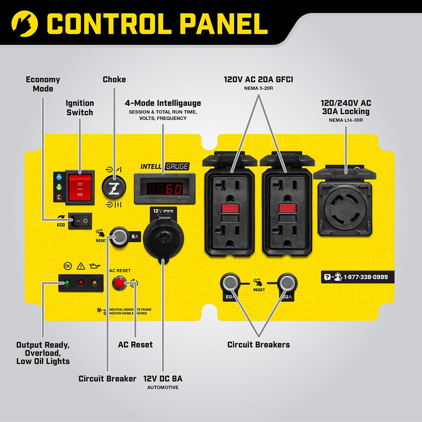Champion Power Equipment 100520 8750-Watt DH Series Open Frame Inverter Electric Start & Storage Cover for 3000-Watt or Higher Inverter Generators