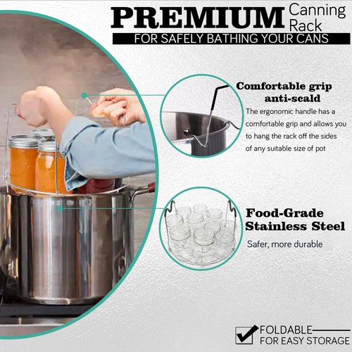 Canning Pot-Canning supplies starter kit, Stainless Steel Canning Tool Kits Set for Beginners, Water bath canner with rack for canning