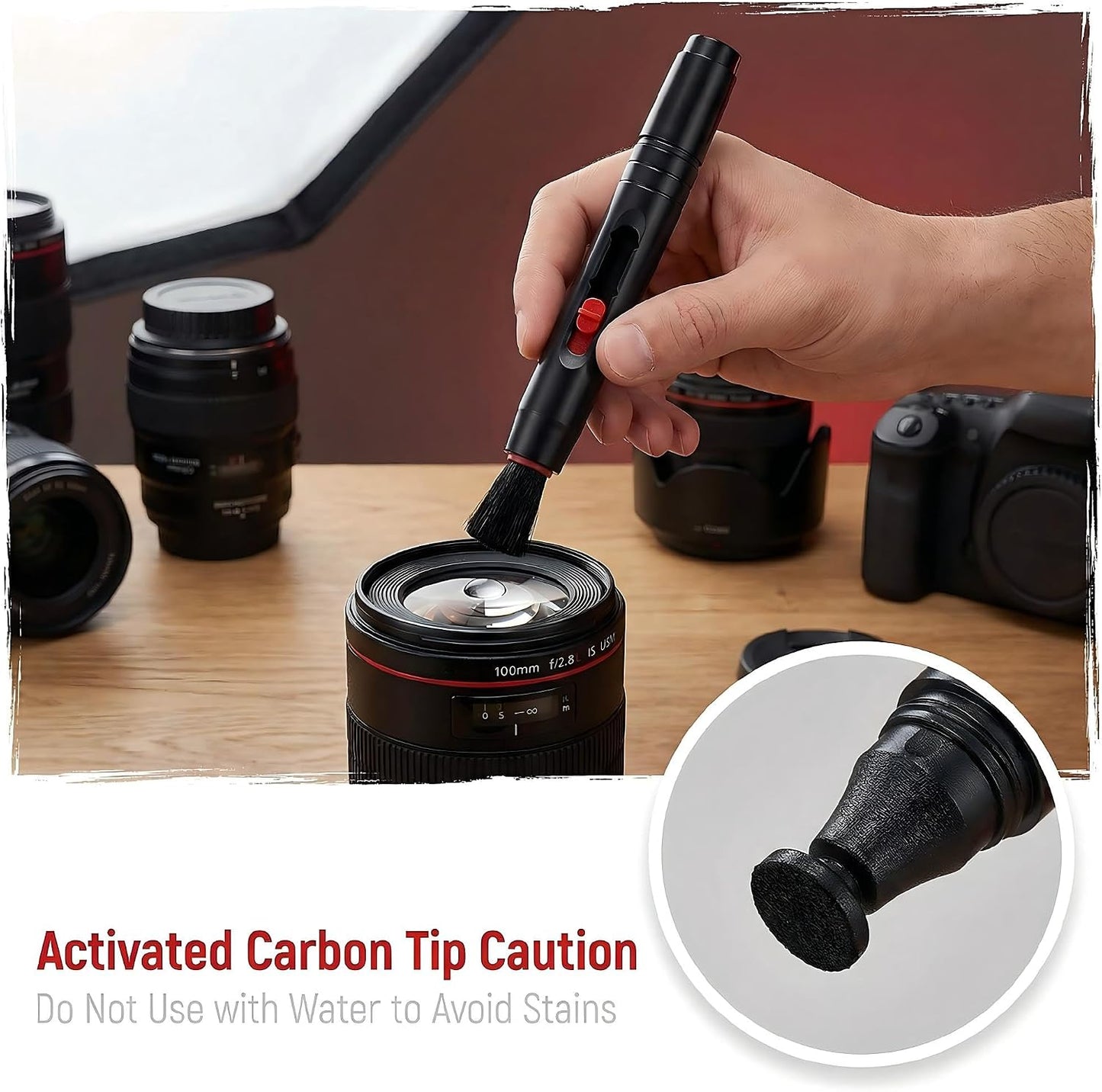 ZGGAZCA 3 Pcs Lens Pen Brush Kit for Cleaning Camera Lenses and Screens Multifunction Lenspen for Photography Optics