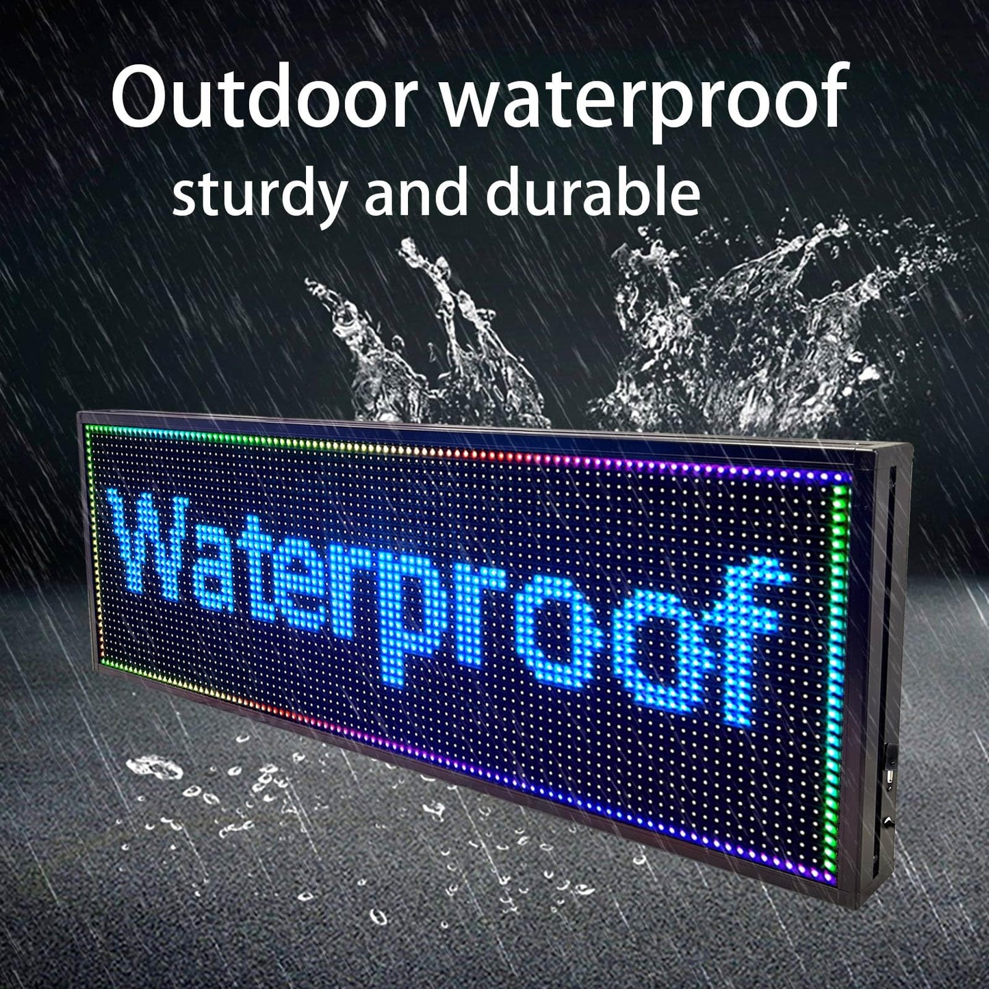 JINBLIZZARD 39"×14" Programmable Led Sign - Scrolling for Business Ads [Indoor/Outdoor] - Digital Message Board with WiFi Control