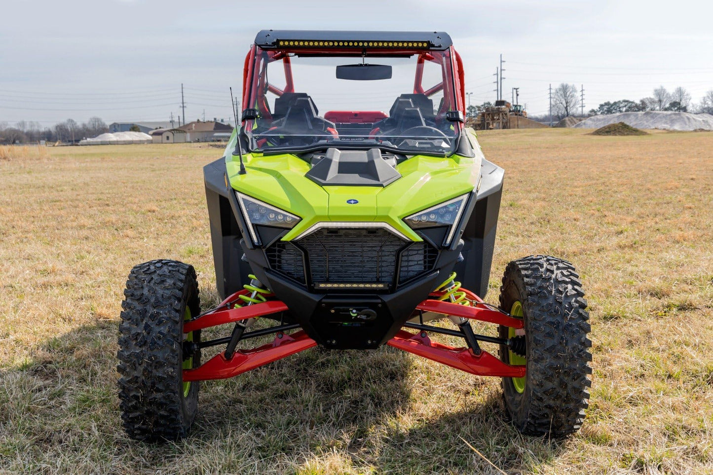 Rough Country 6,500 LB Winch Kit for Polaris RZR Pro R - Heavy Duty Mount, Pro Series UTV Winch with 50' Synthetic Rope & 10" LED Light Bar, Bolt-On Upgrade