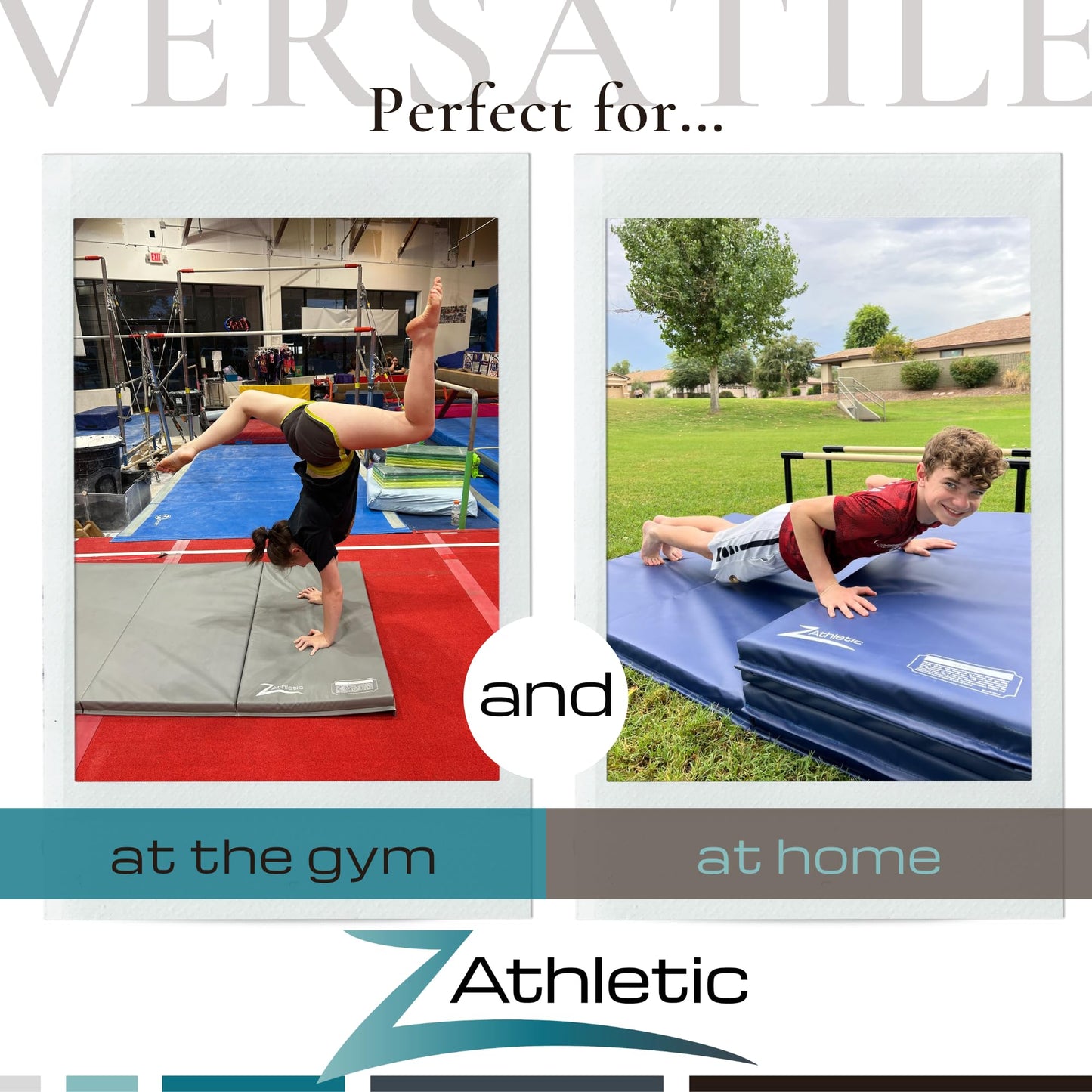 Z Athletic Folding Mat for Gymnastics, Tumbling, Cheerleading, and More, Blue, 4 Ft x 12 Ft x 2 In