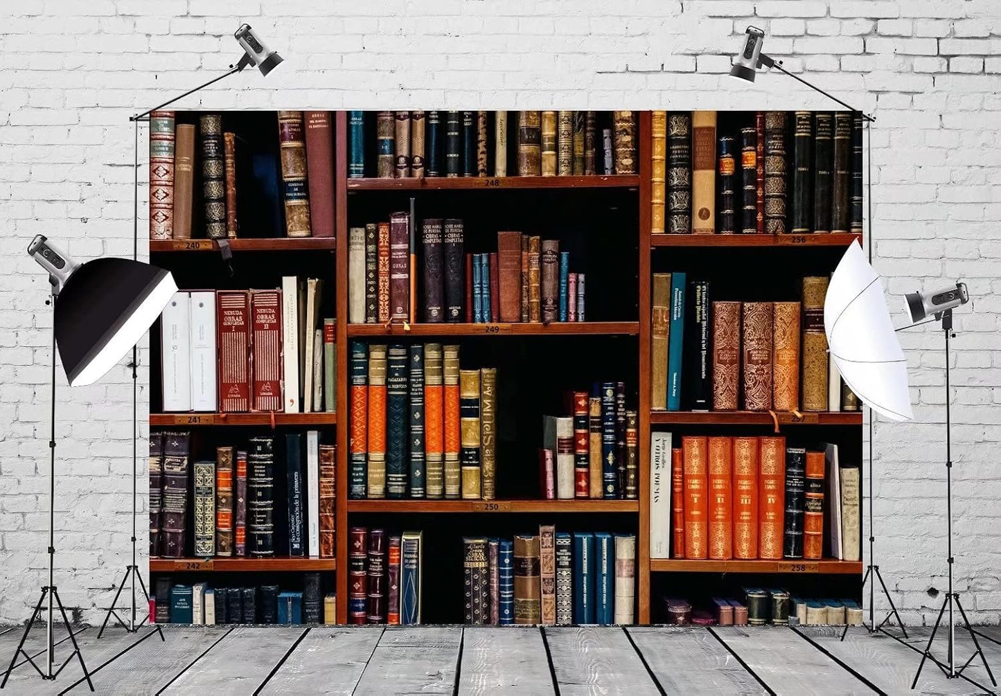 BELECO 5x3ft Fabric Vintage Bookshelf Photography Magic Books Library Bookshelf Bookcase Backdrop Video Conferencing