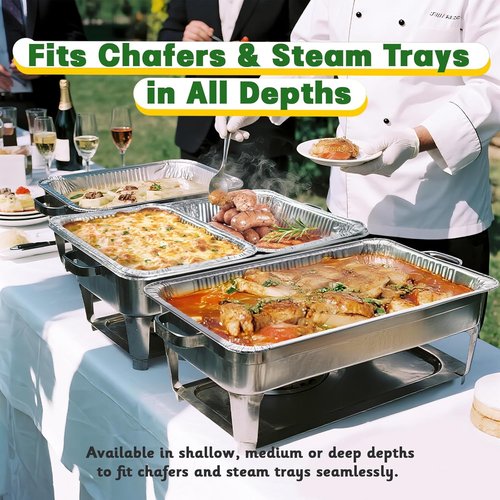 Extra Heavy Duty Aluminum Pans by [Brand Name] - 21x13 Full Size Disposable Baking Pans | 10 Pack for Cooking & Roasting