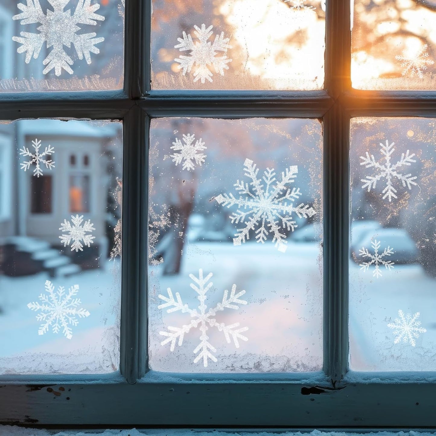 Weysat Winter Snowflake Stencils - 3 Pcs Reusable Craft Templates for Walls, Windows & More