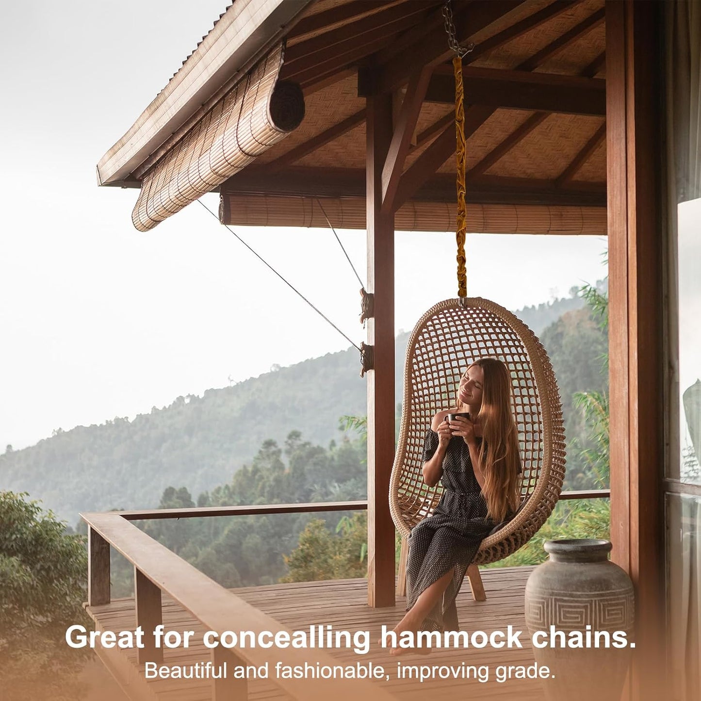 2ft PATIKIL Chandelier Chain Cord Cover, Velvet Cloth Fabric Chain Sleeve Decorative Cord Covers for Chandelier Wires