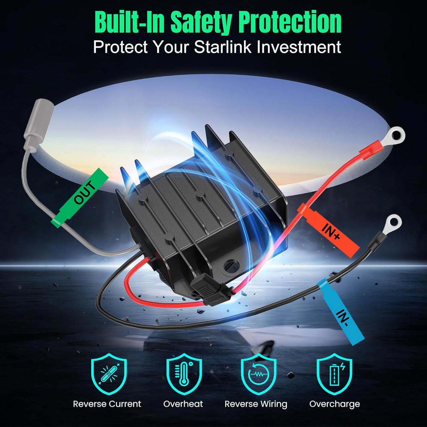 XiakaiLink 9-28V 12V/24V 30V 3.5A Professional Power Solution for Stable Starlink Mini Internet Connectivity: