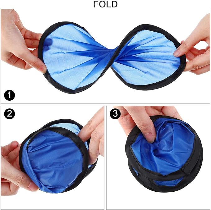Norme 24 Pcs Foldable Flying Disc Fans with Bags Set 9.8'' Handheld Folding Fly Cooling Fans Beach Summer Flying Disc for Birthday Halloween Party Outdoor Activity Game