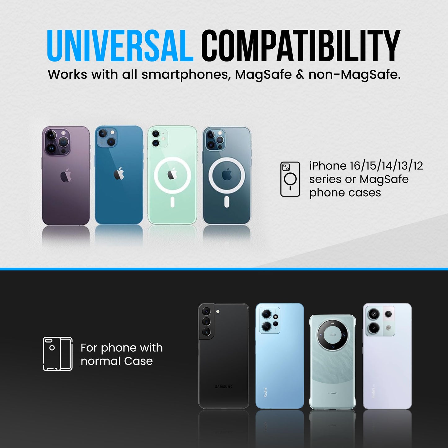 BARENDA Magnetic Phone Holder for Gym with Dual-Sided N52 Super Magnets, Strong Magnetic Phone Mount for All Phones, Attaches to Metal Surfaces, Portable Gym Accessories for Men & Women, Secure Grip