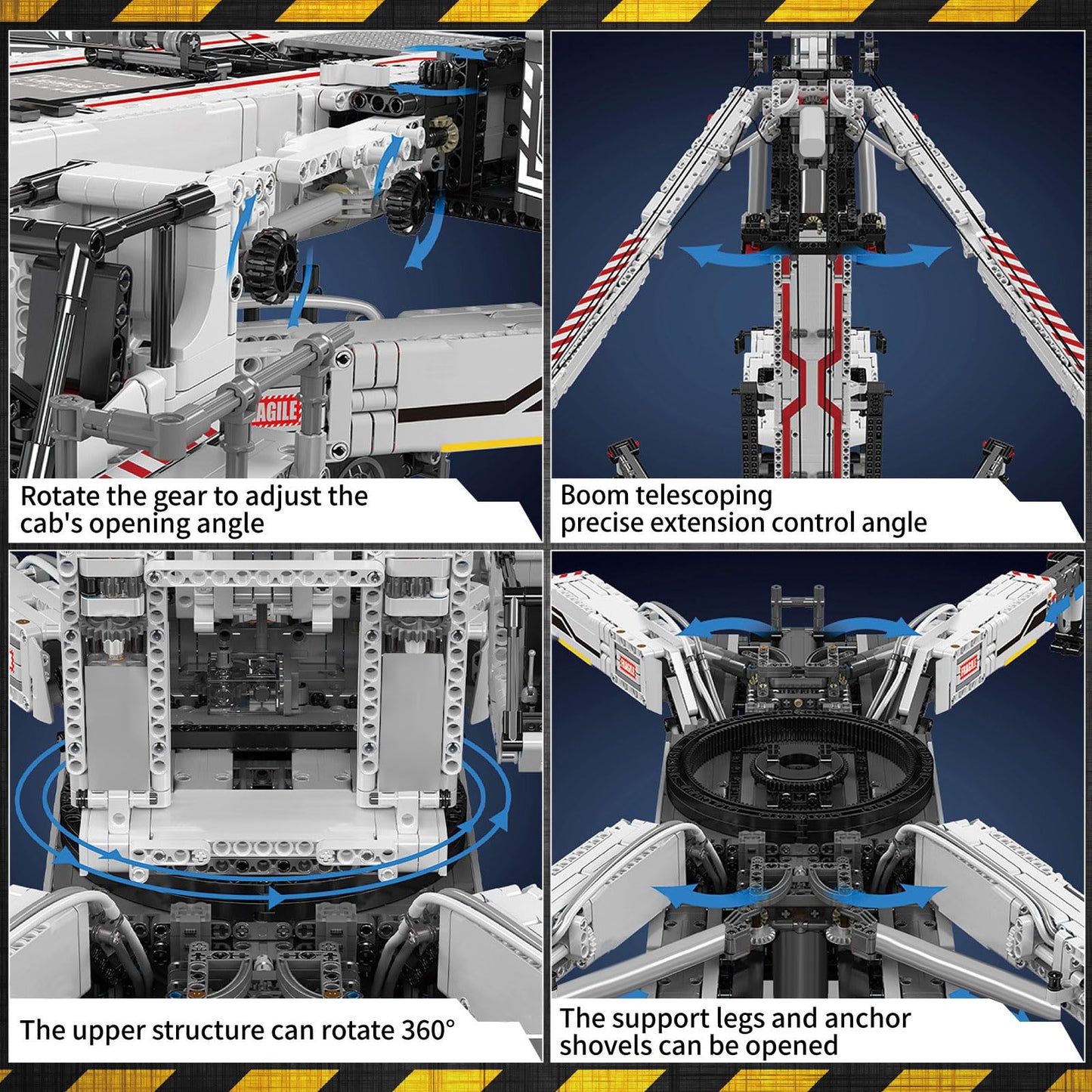Mould King 17007 Technology Crane Building Set, 8506 Pieces Heavy Crane Truck Building Kits for Adult 14+, APP Programmable Construction Vehicle Block Set, White