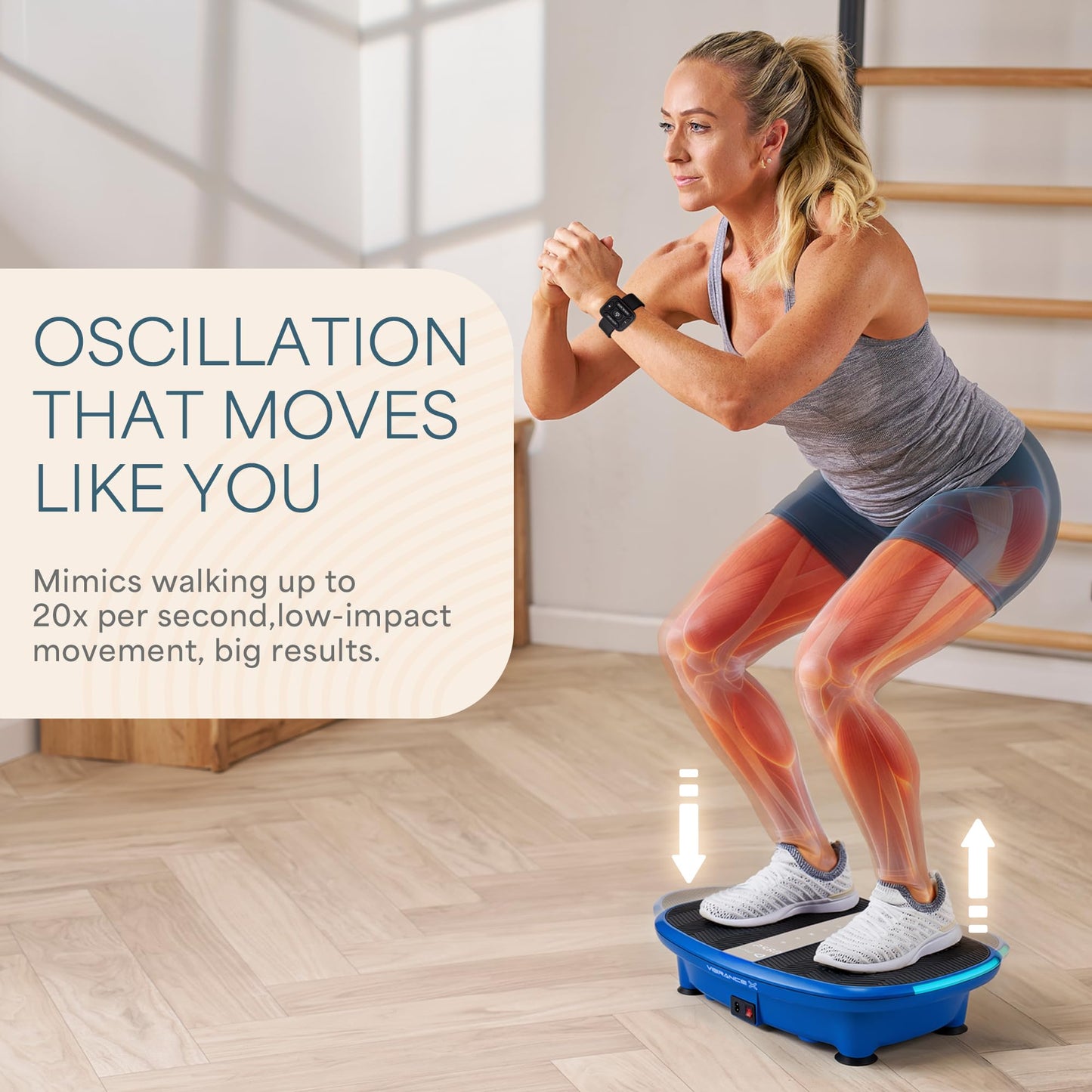 Lifepro Vibration Plate for Lymphatic Drainage – VibranceX Oscillating Curved Vibration Platform with LED Intensity Lights, 60 Speed Levels – Remote Control Whole-Body Vibrating Plate Exercise Machine