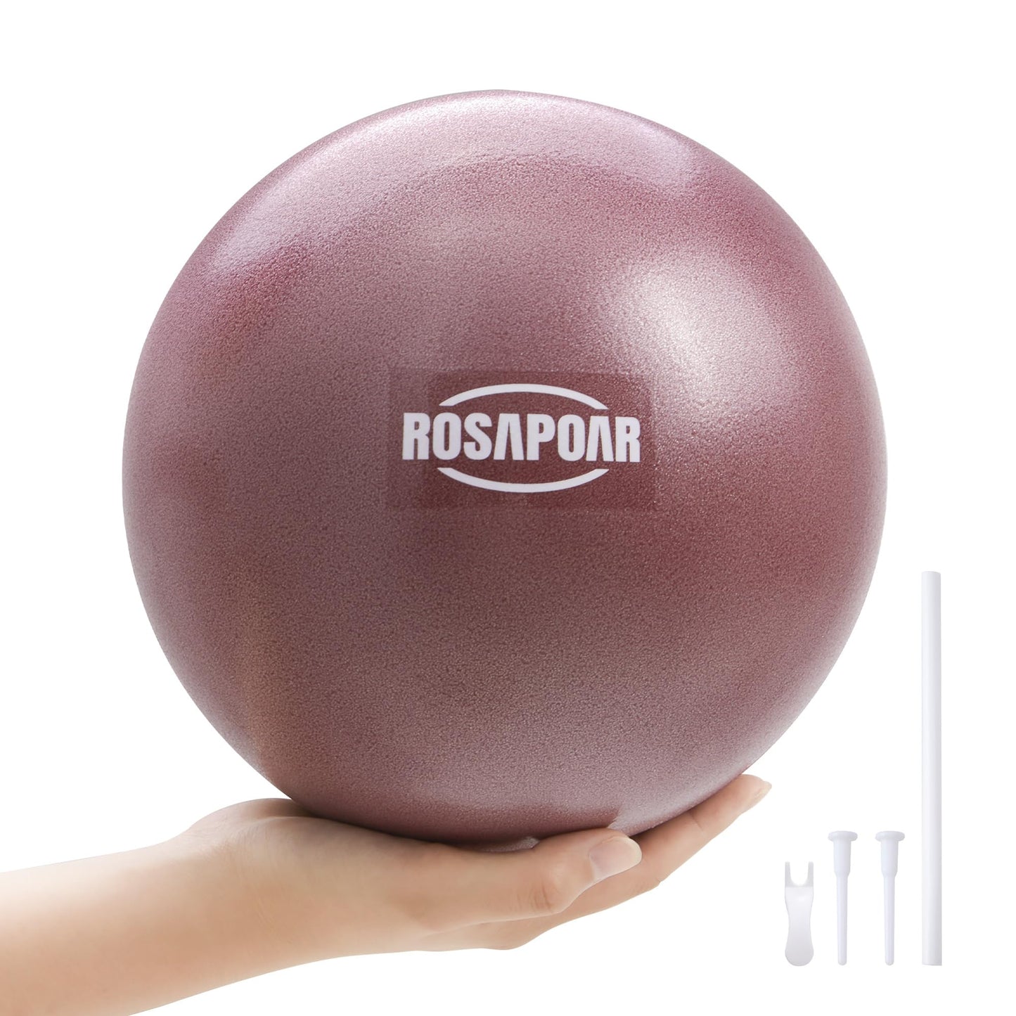 ROSAPOAR Small Exercise Ball - 9 Inch Mini Pilates Ball, Anti-Burst Yoga Ball for Stretching & Core Strength Workout, Physical Therapy & Yoga at Home Gym & Office - Dark Purple