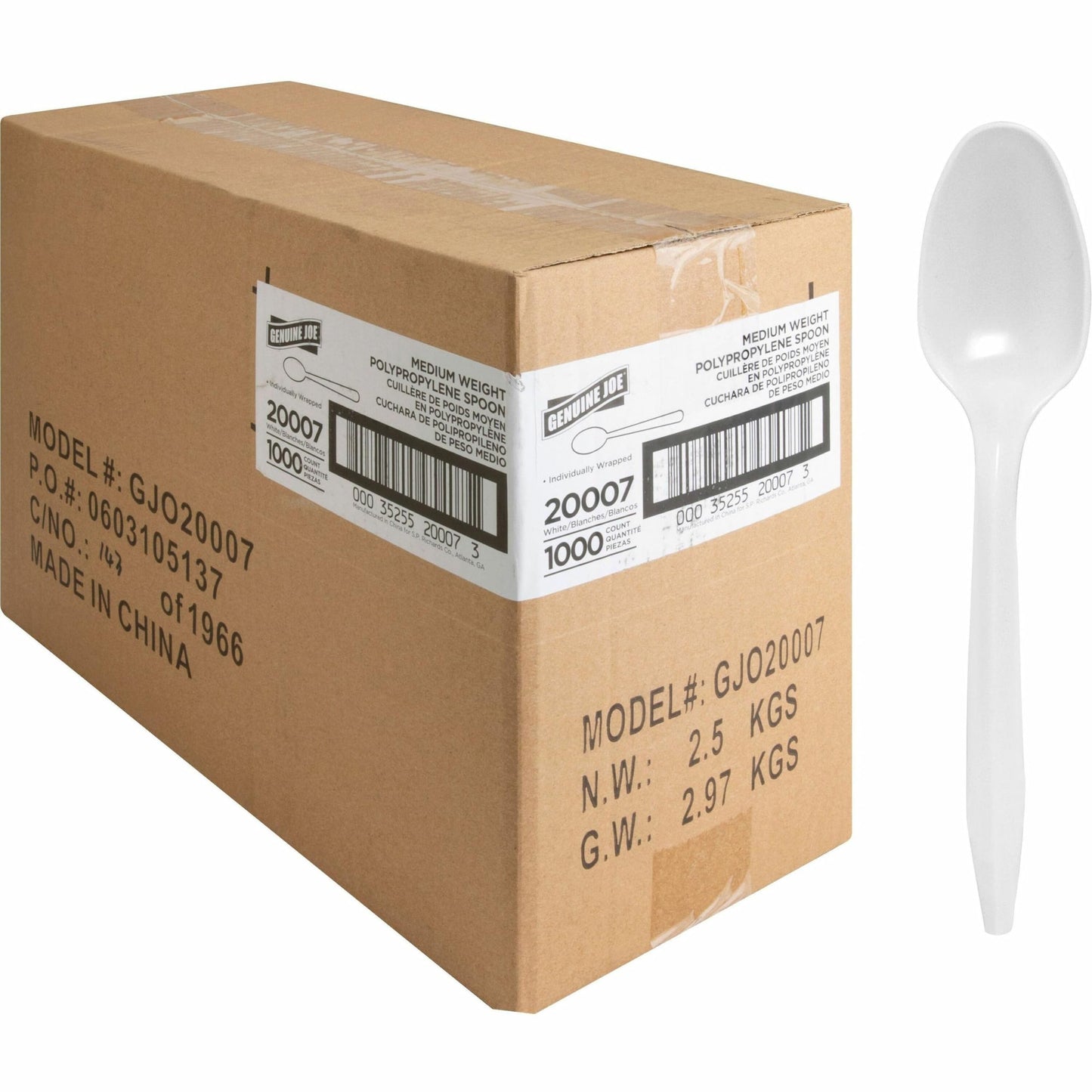 GJO20007 - Genuine Joe Individually Wrapped Spoon