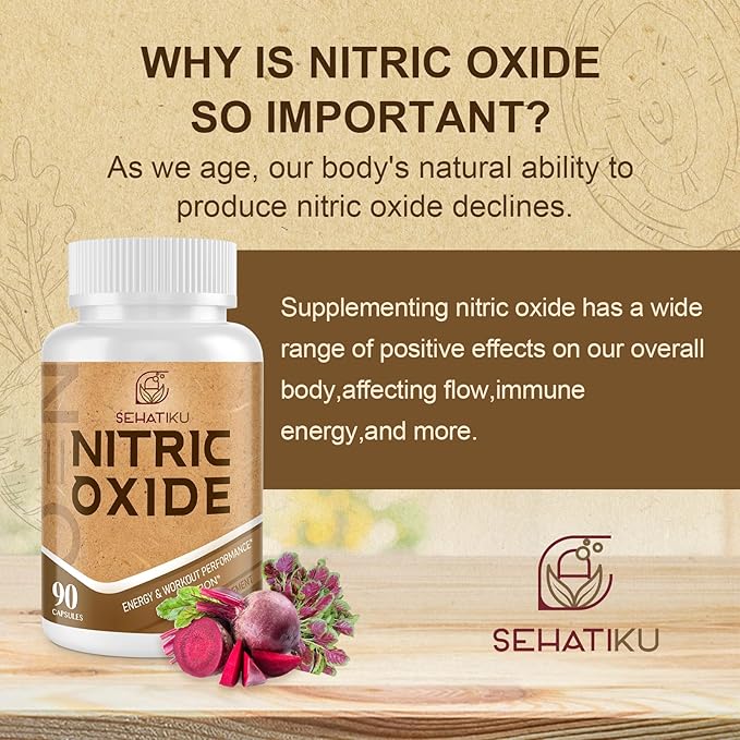 Nitric Oxide Supplement, Nitric Oxide Booster & 6-in-1 Phytonutrient Blend for Heart, Flow, Immune - 90 Capsules (2 Bottle)