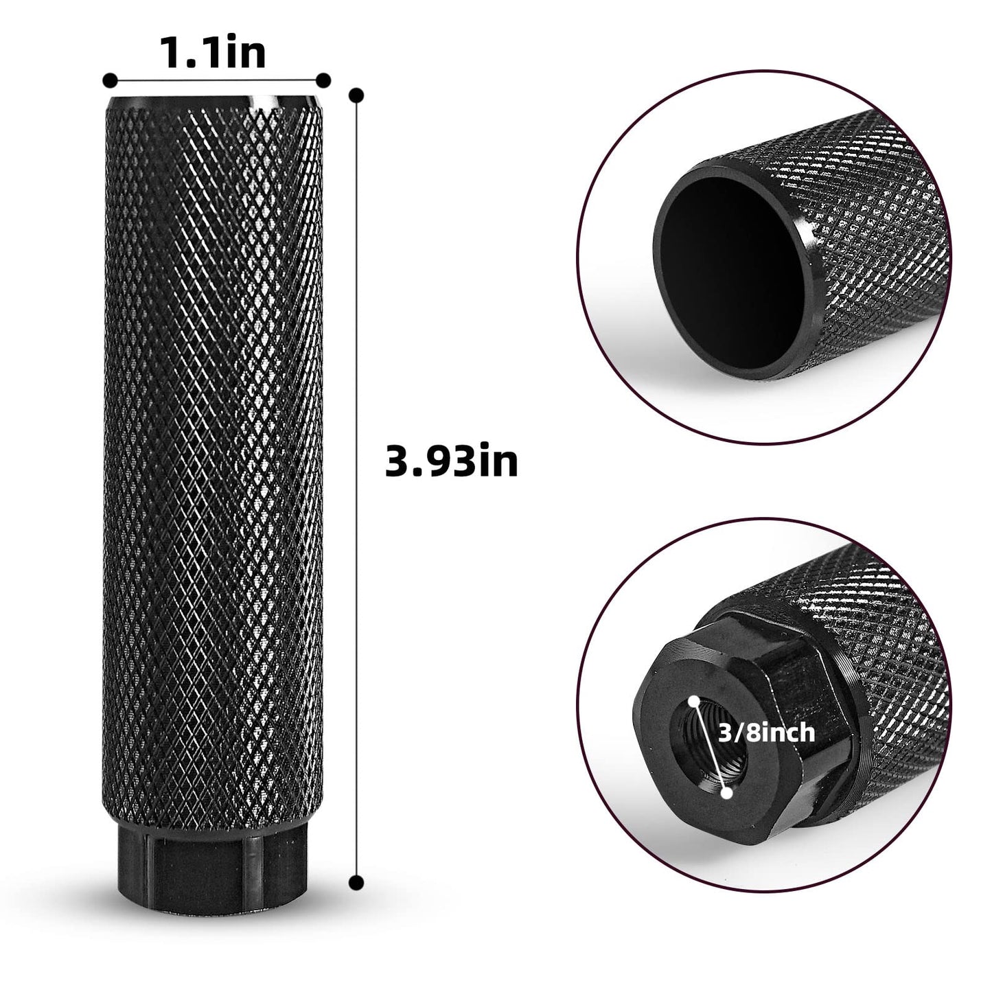 Bike Pegs, Aluminum Anti-Skid Bmx Bicycle Foot Pegs for Mountain Bike Cycling, Stunt Pegs Fit 3/8 inch Axles (Black)