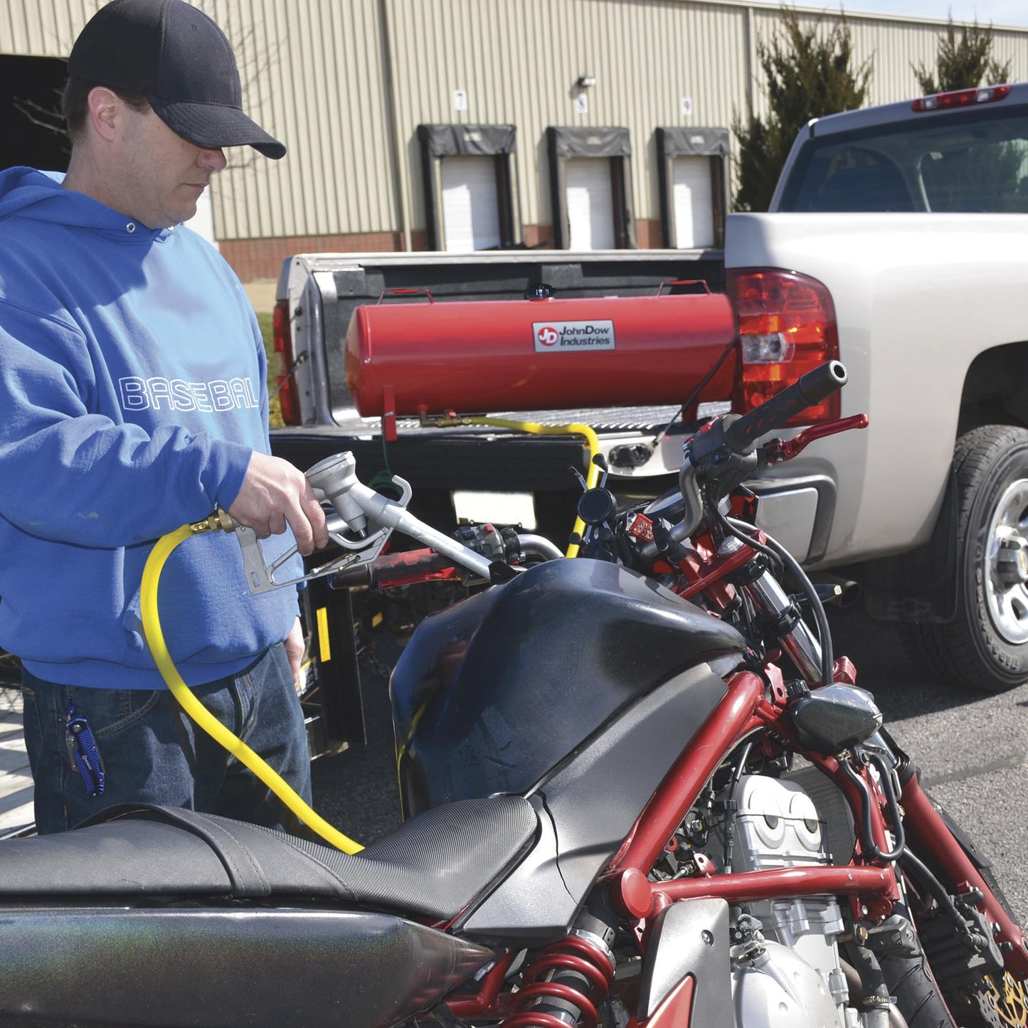JohnDow Industries JDI-FST15 15 Gallon Fuel Station - Durable and Convenient Fuel Storage and Dispensing Solution,Red