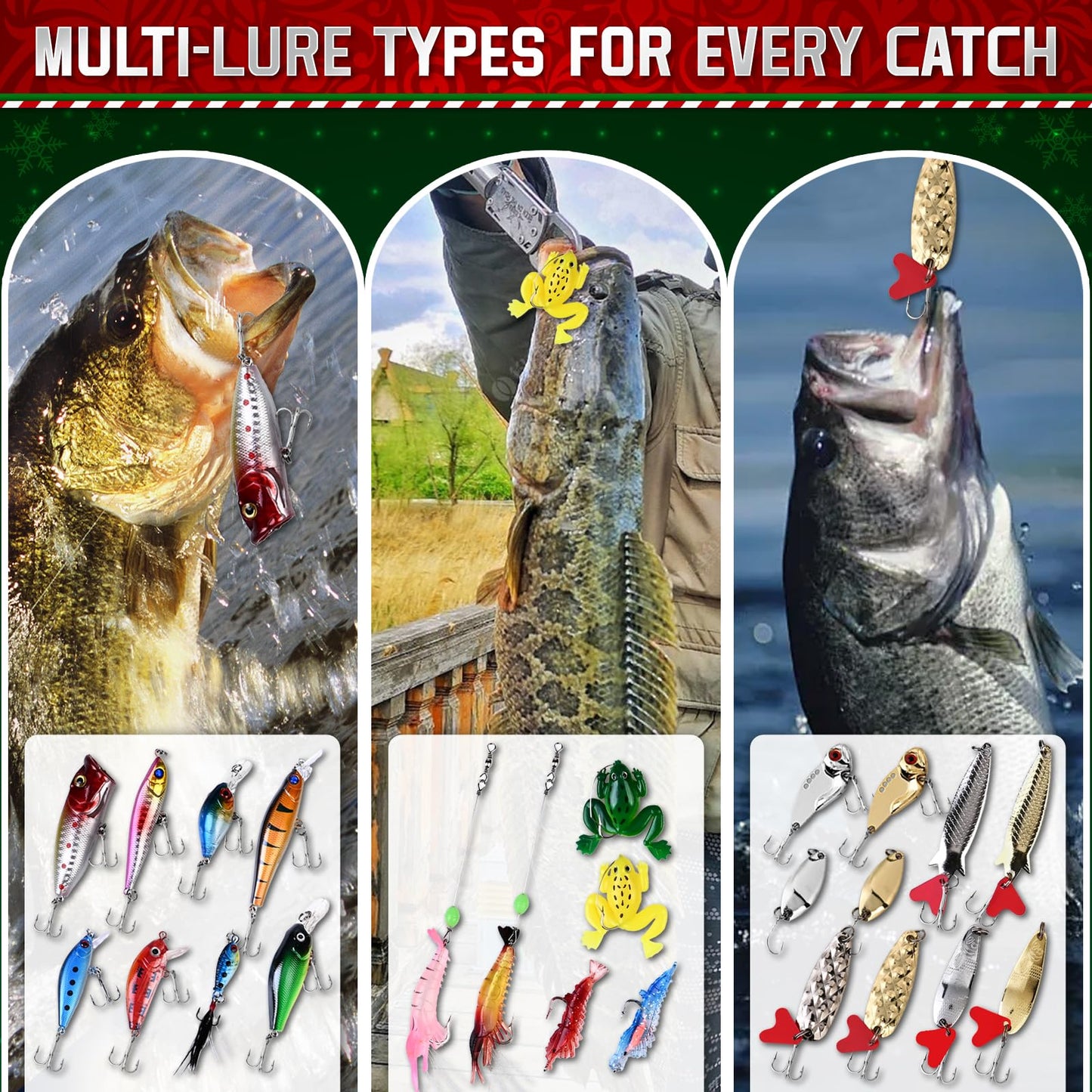 Shemira Fishing Advent Calendar 2025, Fishing Lure Advent Calendar 2025, Advent Calendars' 2025 Adult for Men, 24 Days Christmas Countdown Advent Calendar