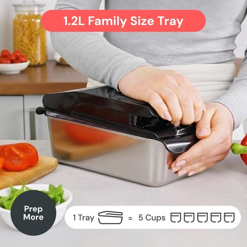 Fullstar The Original Pro Chopper - Vegetable Chopper and Spiralizer, Food Chopper with Container, Fruit Slicer, Kitchen Gadgets & Gifts, Home Essentials (9 in 1, SS Black)