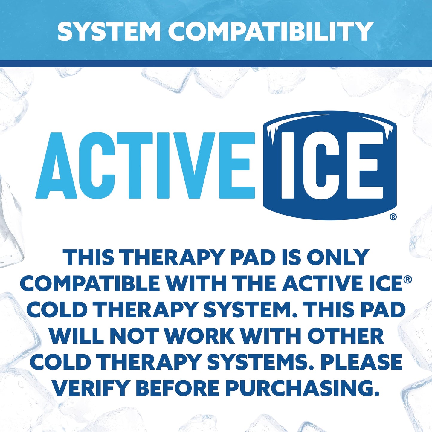 Polar Active Ice® 3 in 1 Knee, Ankle, & Elbow Therapy pad 12.5” x 10.5” with Attached Belts. Use only with The Polar Active Ice #AIS Therapy System.