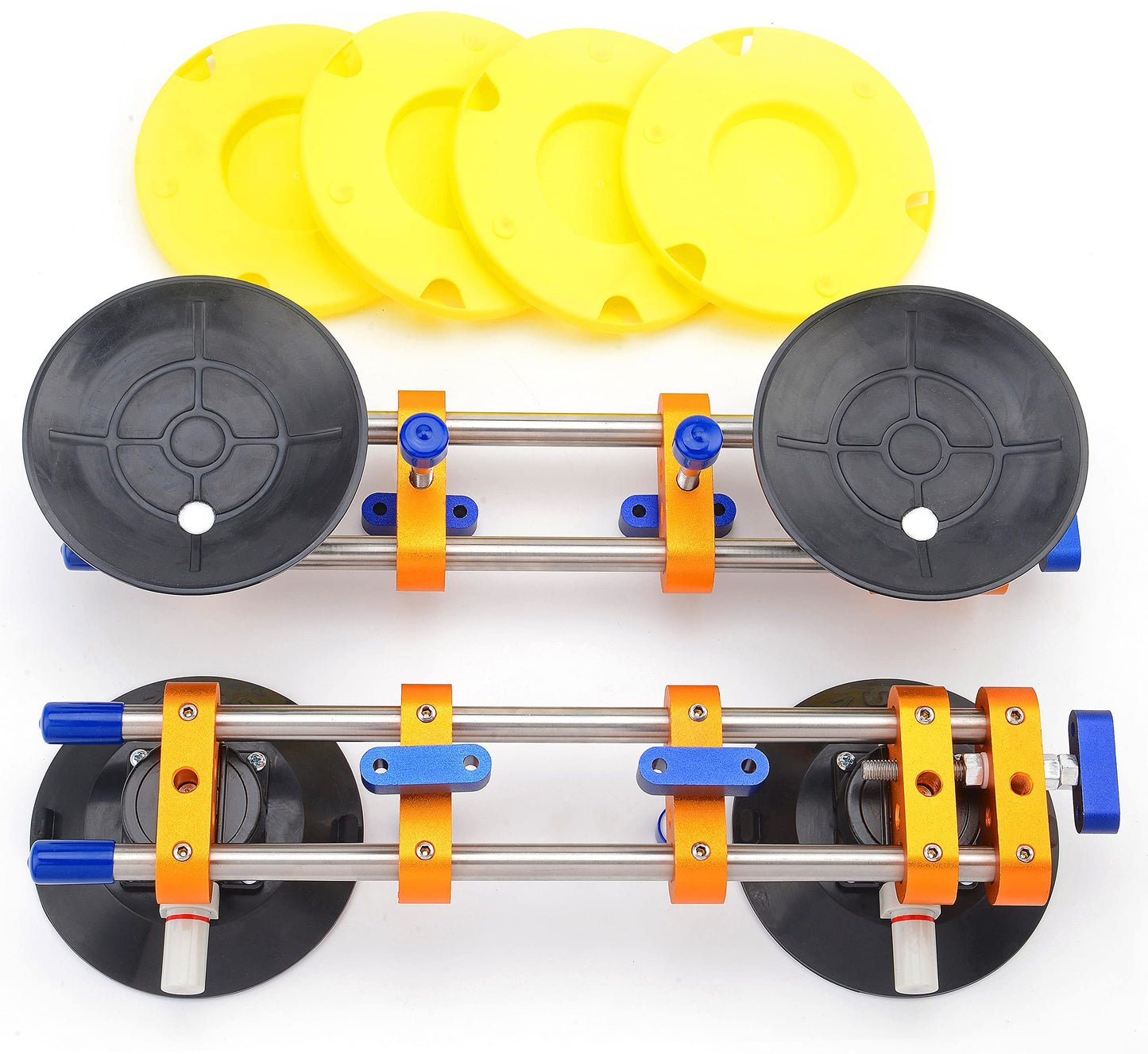 ZUOS Seamless seam Setter with 6" Suction Cups for Seam Joining & Leveling/Professional Countertop, granite， Stone, Marble Slab Installation. (double pole 2 PCS)