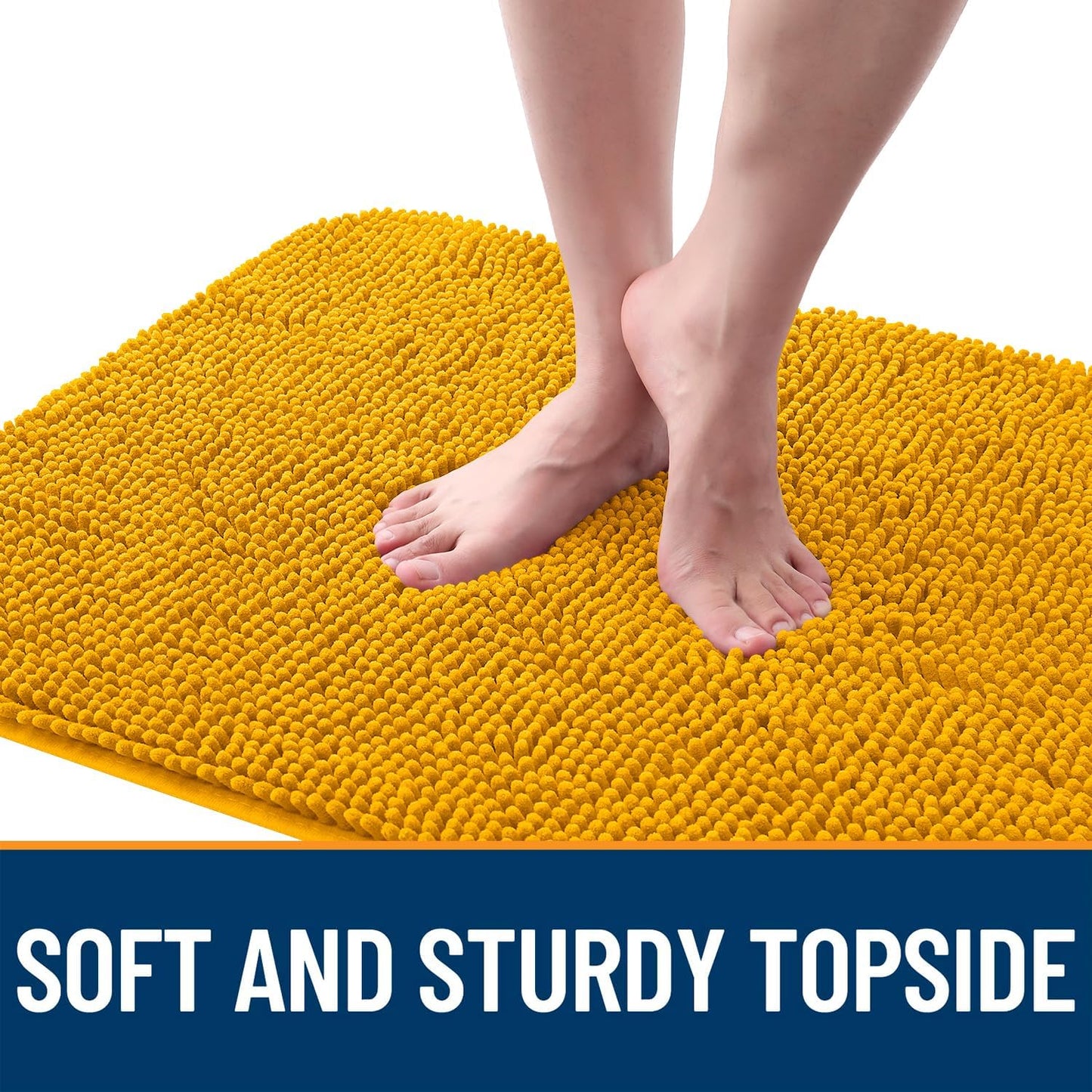 OLANLY Dog Door Mat - Absorbent Non-Slip Washable Doormat for Muddy Paws | 48x30 Golden Yellow