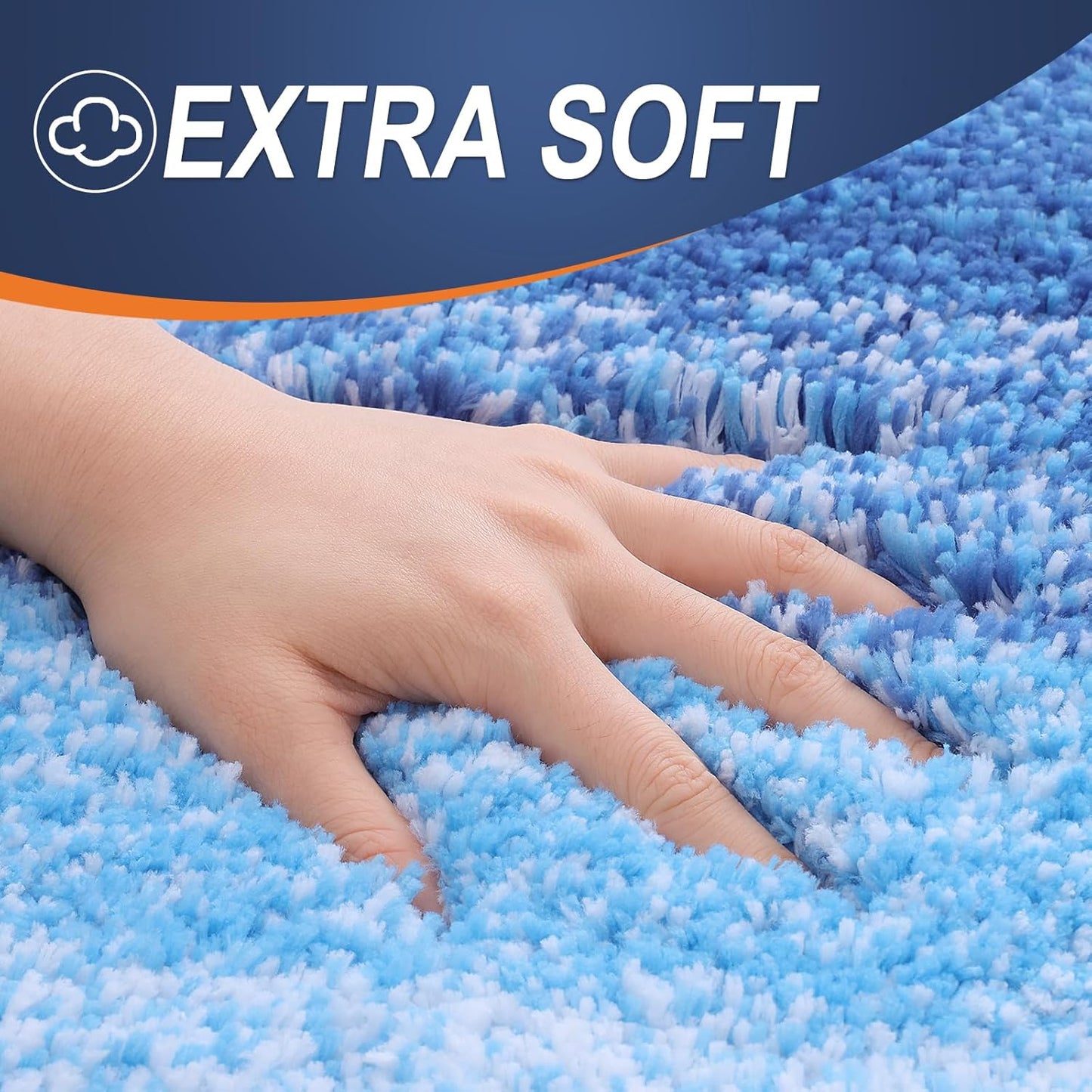 OLANLY Bathroom Runner Rug - Extra Soft Microfiber Mat with Rubber Backing | Quick Dry, 47x24, Light Royal Blue