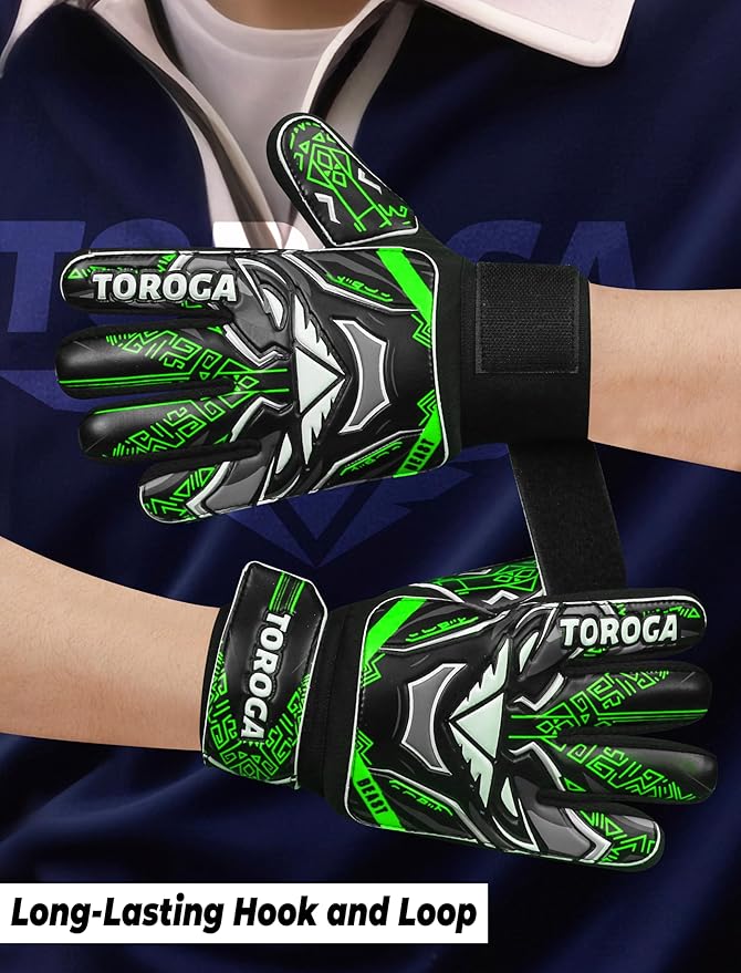 Goalkeeper Gloves for Kids & Youth – Soccer Goalie Gloves, Strong Latex Grip, Double Wrist Support & Breathable Mesh – Boys Football Gloves