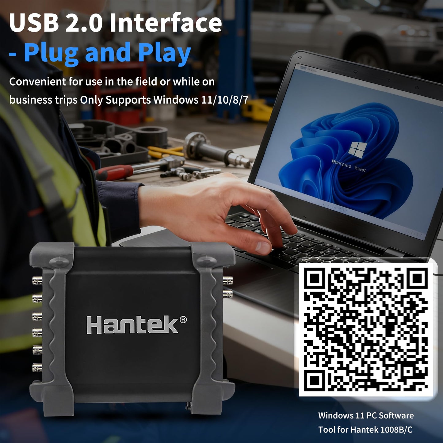 Hantek 1008C PC USB 8CH Automotive Diagnostic Digital Oscilloscope/DAQ/Programmable Generator