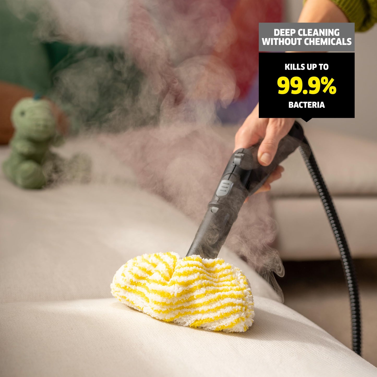 Kärcher Steam Cleaner, Multi Purpose, Power Steamer, Chemical-Free, 40 Sec Heat-Up, for Grout, Tile, Hard Floors, Appliances & More - SC 3 Easy Fix