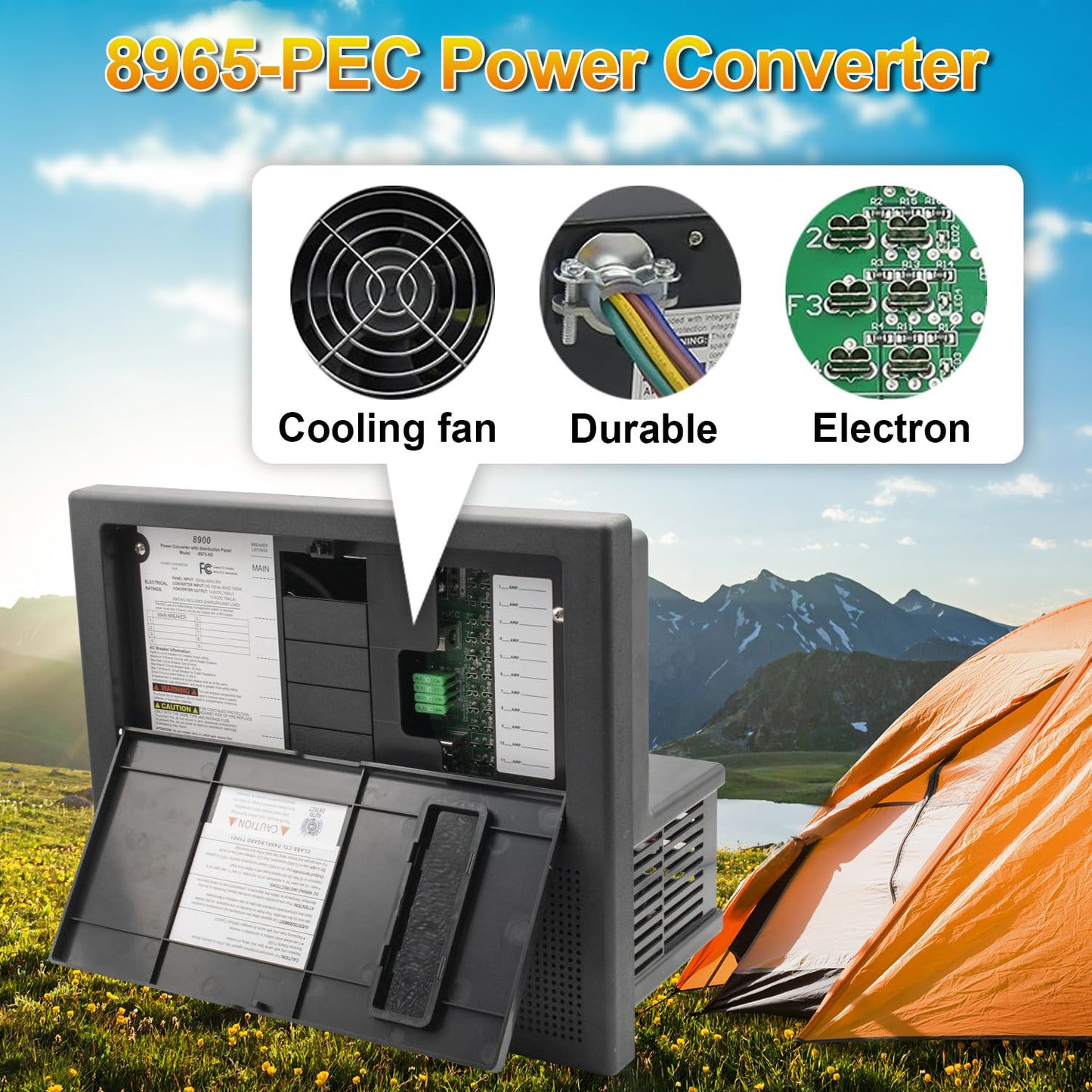 WF8965-AD 65 AMP RV Power Center, Power Converter Battery Chargers for rv,Camper, Trailer,rv Lithium Converter Charger,120V to 12V Camper Power Converter 65 amp