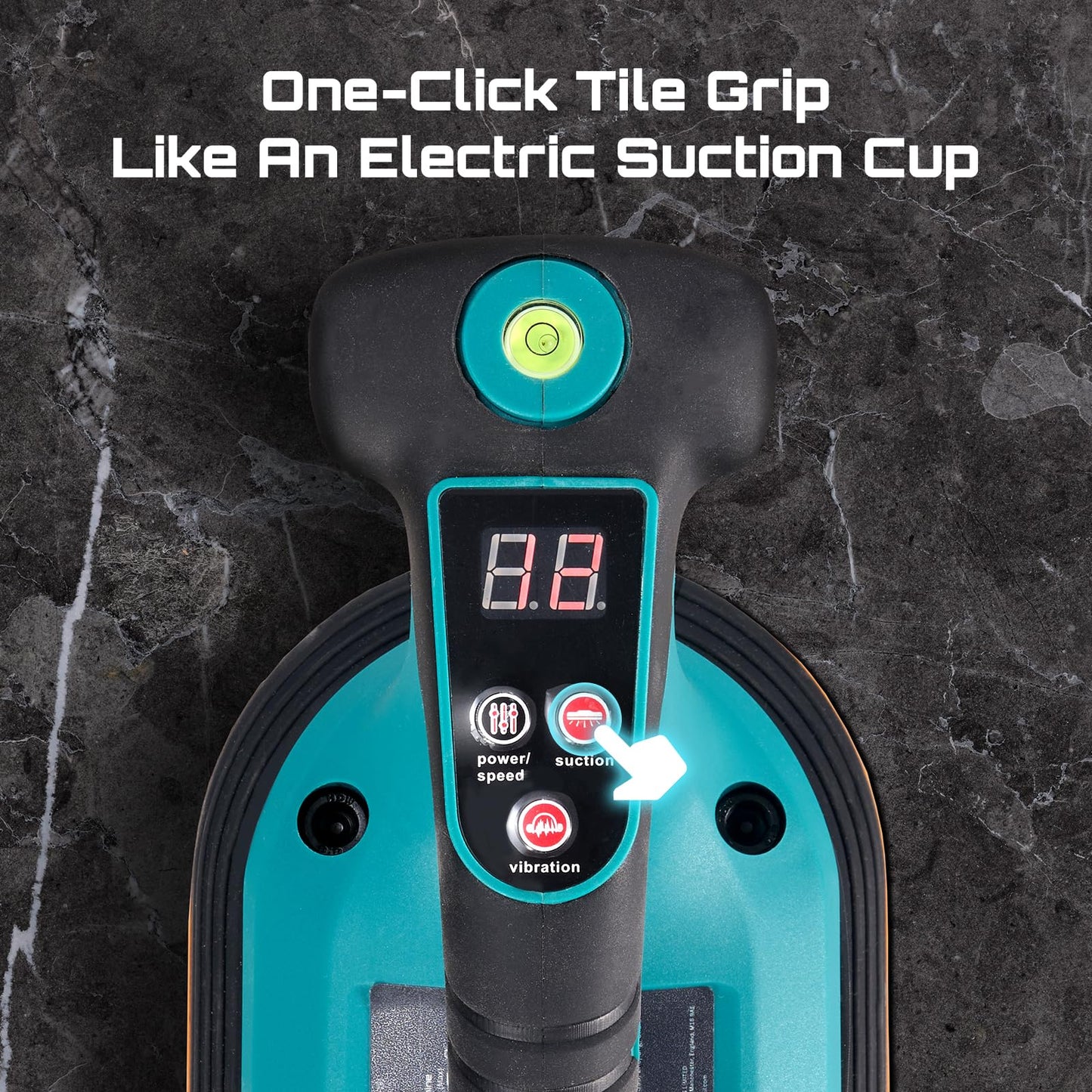SEESII 2-in-1 Tile Vibration Tool & Electric Suction Cup 285mm – 12 Speeds, 10 Hours Runtime, Fits 12×12in to 89×89in Tiles, 250kg/550lbs Suction Power – For Wall & Floor Tile Installation (K919B)