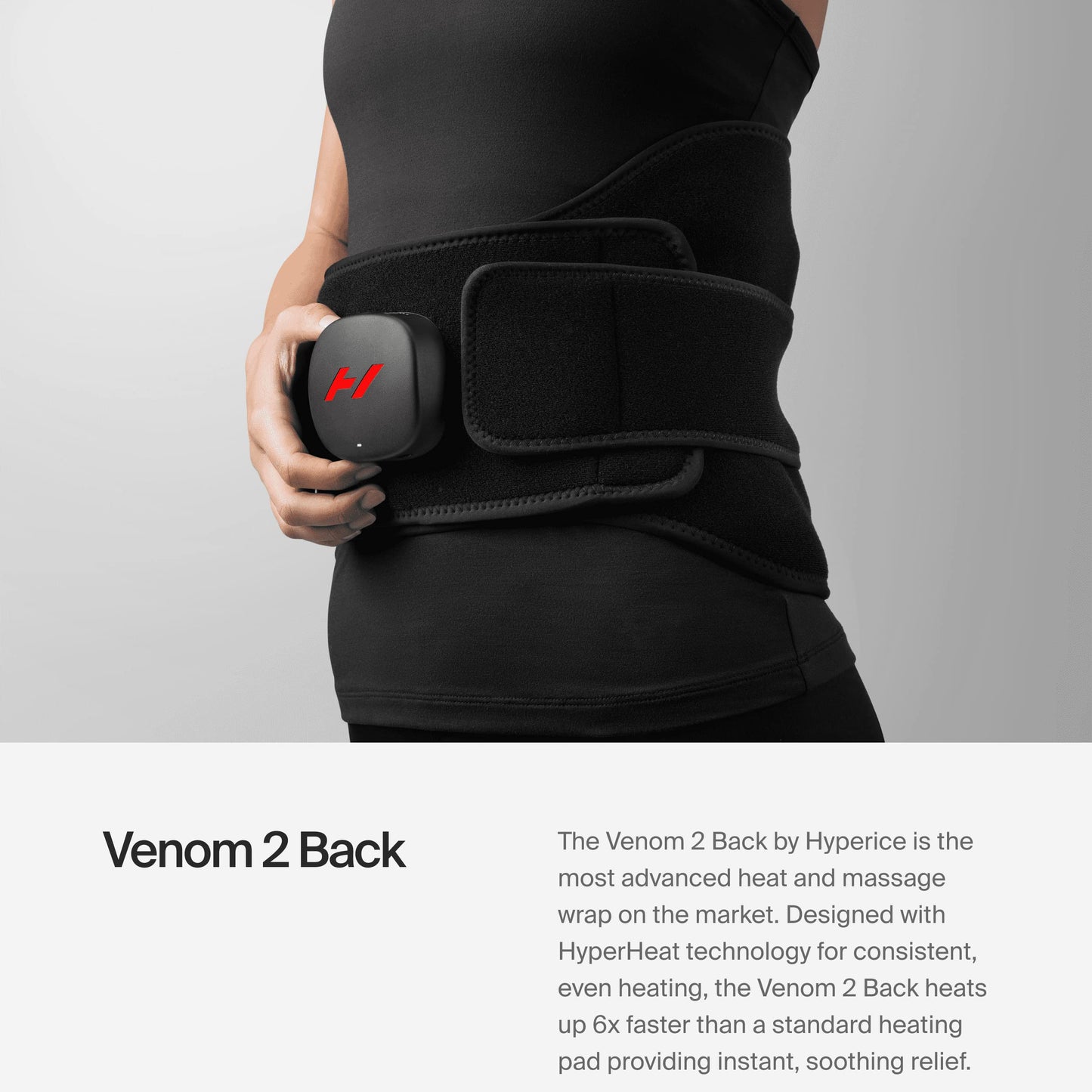 Hyperice Venom 2 Back Wrap - Provides Advanced Heat and Vibration for Pain, Soreness and Inflammation