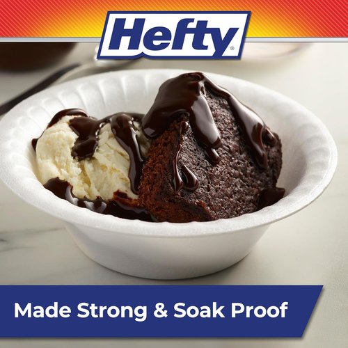 Hefty Foam Bowls - Soak-Proof Design for Everyday Use | 12 Ounce, 50 Count Pack