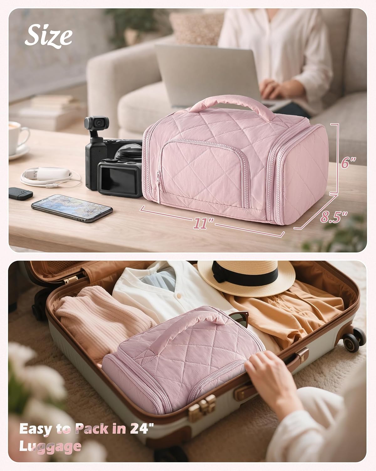 Marscamd Cable Organizer Bag, Travel Cord & Charger Organizer Pouch for Tech Accessories & Electronics, Home Storage