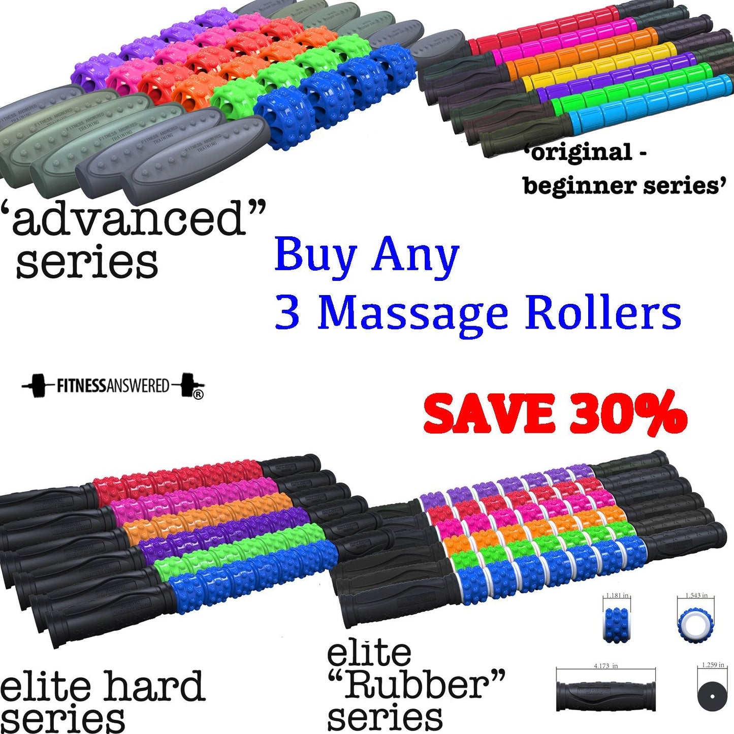 The Muscle Roller Stick, Massage for Legs | Great Gifts for Runners Men/Women, Athletes, Exercise - Shin Splints, Trigger Point - Red Elite Hard, 17"