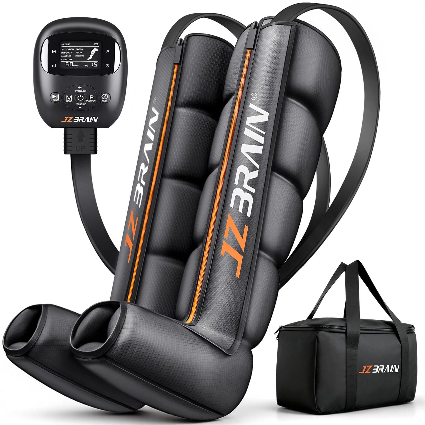 JZBRAIN Pro Compression Boots for Circulation: Leg Compression Massager for Athletes Cordless Air Recovery System with 6 Modes & 8 Intensity(Medium)
