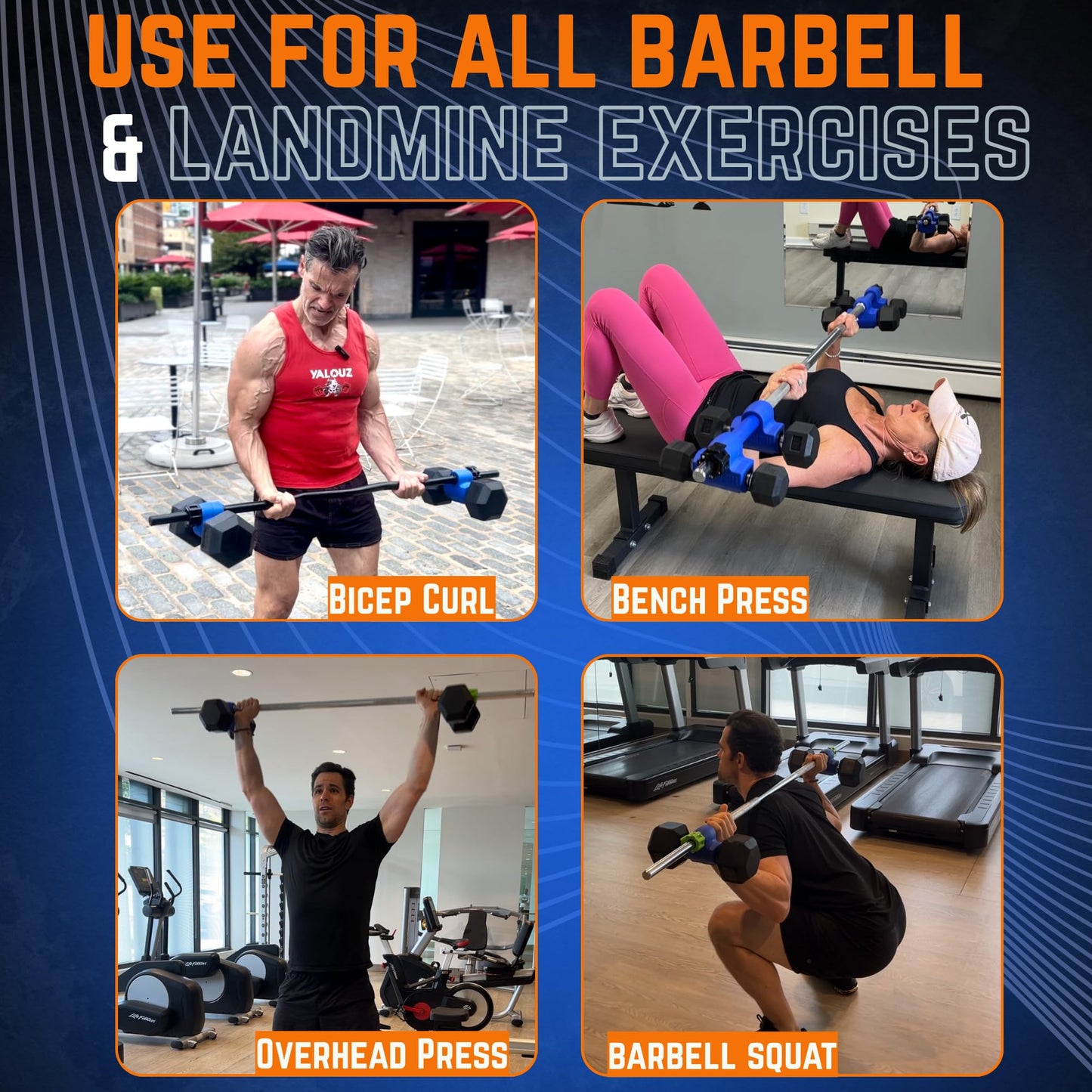 DUALBELL Dumbbell Barbell Converters- Heavy Duty Barbell Adapters, Convert Dumbbells to Barbell, 500lb Capacity, Easy Setup for 1" Bars, Turn Dumbbells into Weight Plates, Black Superset w/Red Weight Collars