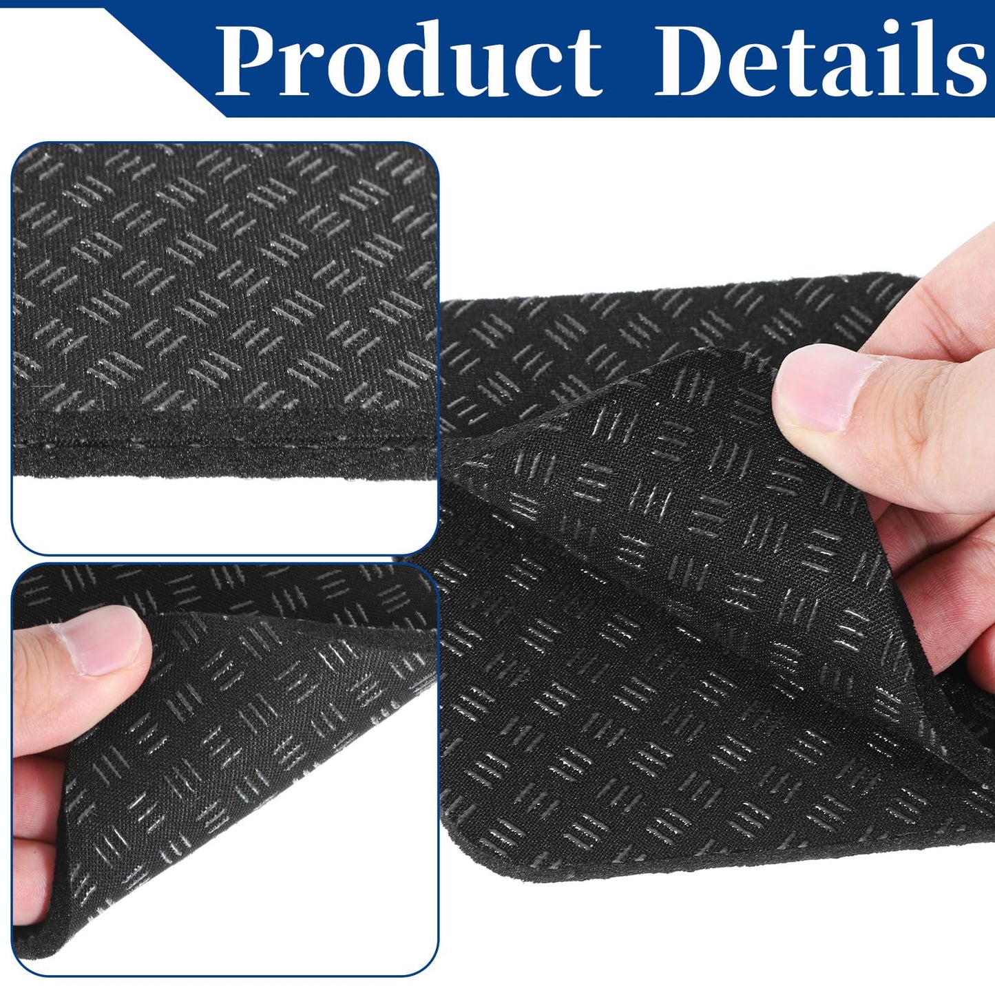Treadmill Mat Pads, 4 PCS Non-Slip Walking Pad Mats Rubber Foam Stationary Bike Mats Noise Reduce Shocking Absorber Treadmill Mat for Exercise Bike Treadmills Carpet Hardwood Floors Protection, Black