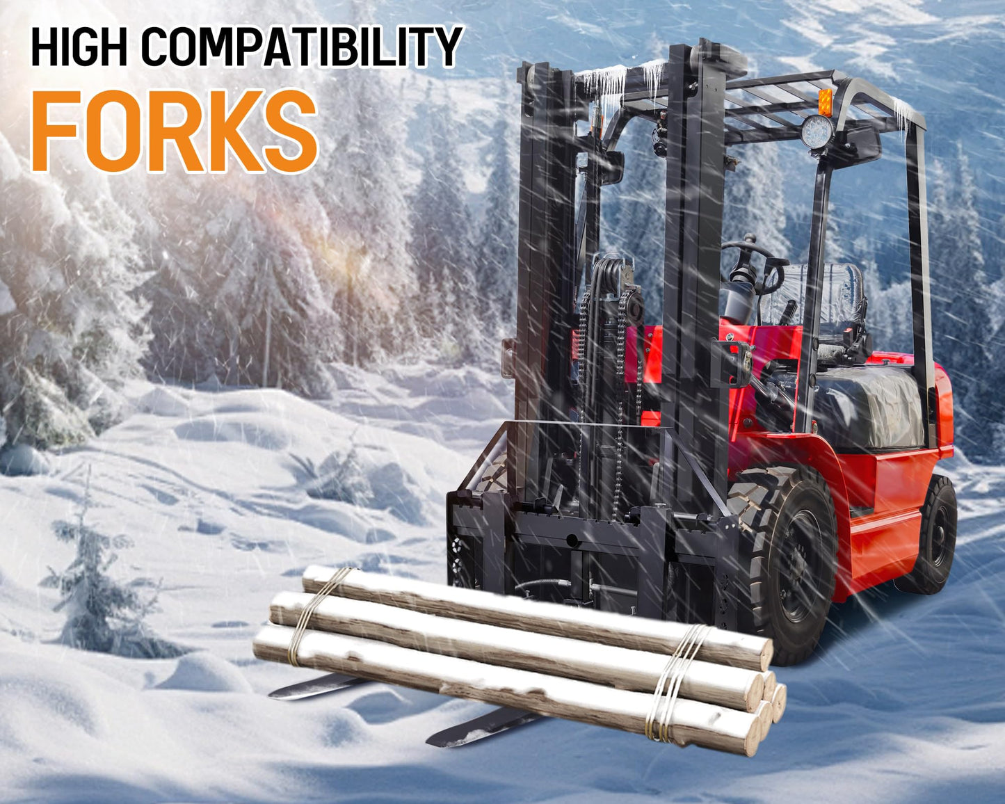 Albott 45" Heavy-Duty Tractor Pallet Forks with 44.5" Forklift Blades, Skid Steer Pallet Fork Attachment, 2500 LBS Capacity, Black