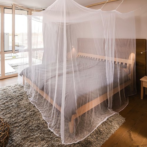 COZFUR Mosquito Net for Bed Mosquiteros Cameros para Cuba One Side Opening White Bed Canopy Netting for Bedroom Camping Outdoor Travel (L75 X W35 X H63 Inch)