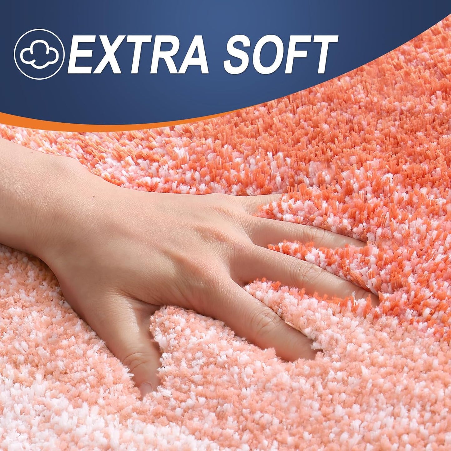OLANLY Bathroom Runner Rug - Extra Soft Microfiber Mat | Quick-Dry, Washable 70x24 in Coral