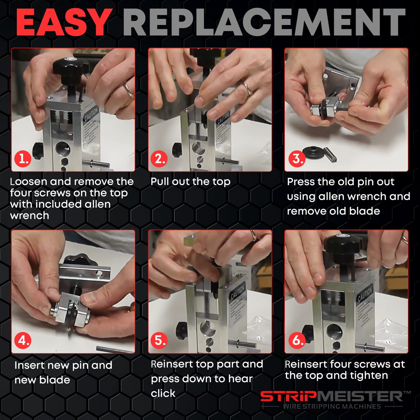 StripMeister Original Wire Stripping Machine & E250 Blade Replacement Kit - Drill Powered Stripper Tool, Made Easy (Bundle)